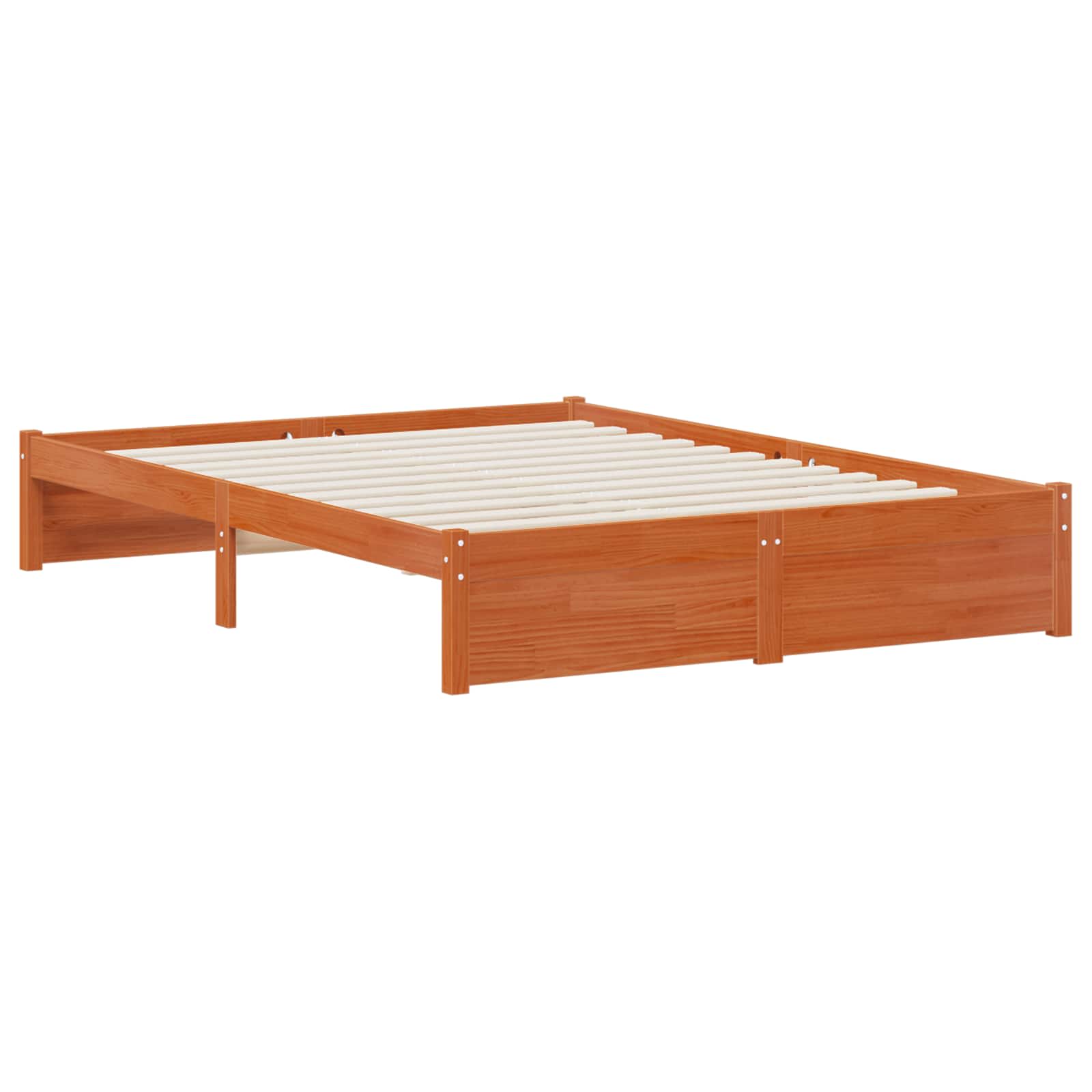Cadre de lit avec tête de lit de rangement Cire marron - XIOS