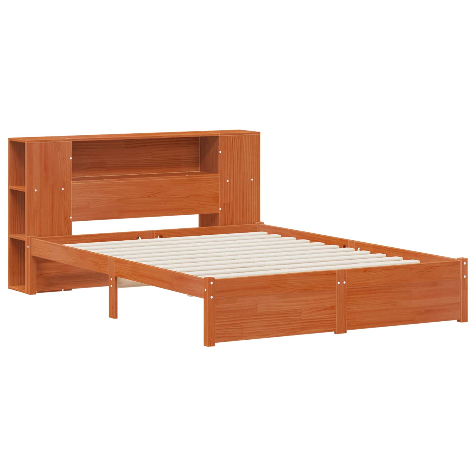 Cadre de lit avec tête de lit de rangement Cire marron - XIOS