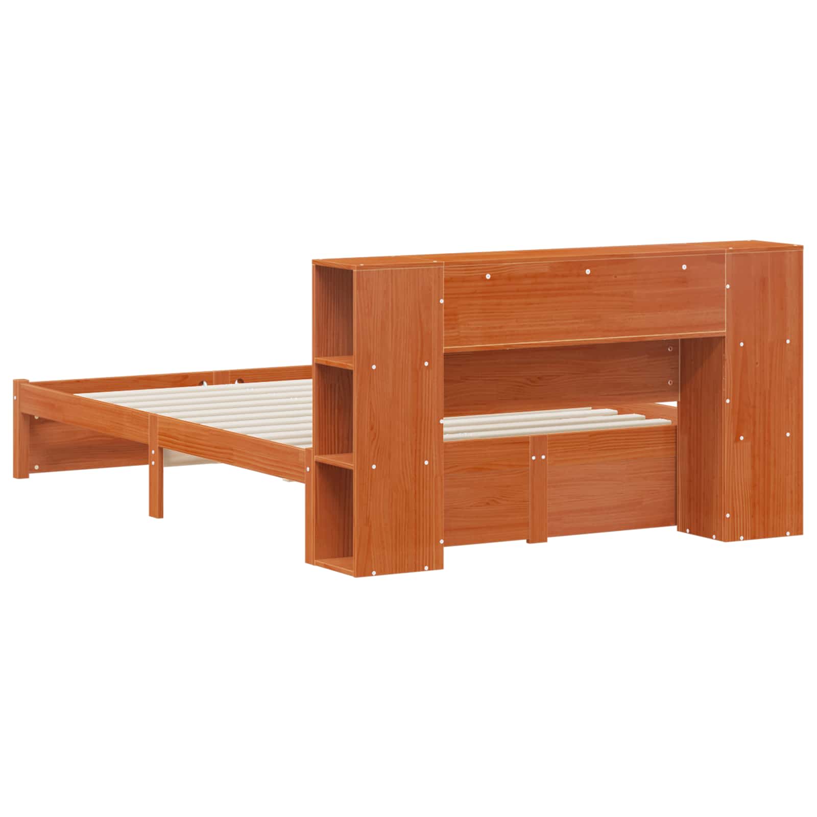 Cadre de lit avec tête de lit de rangement Cire marron - XIOS