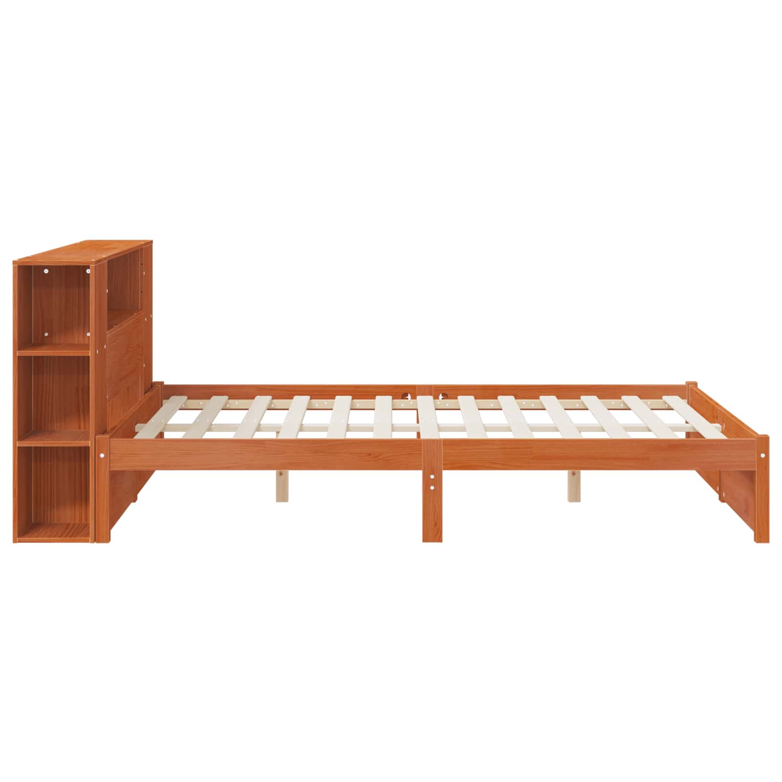 Cadre de lit avec tête de lit de rangement Cire marron - XIOS