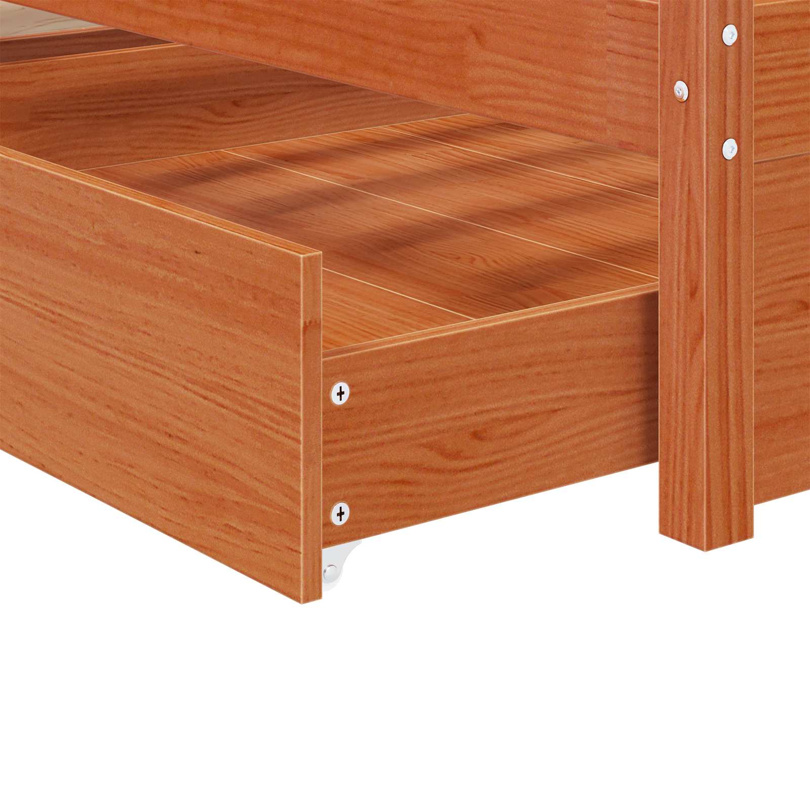 Cadre de lit avec tiroir 3 pcs Cire marron Bois de pin - XIOS