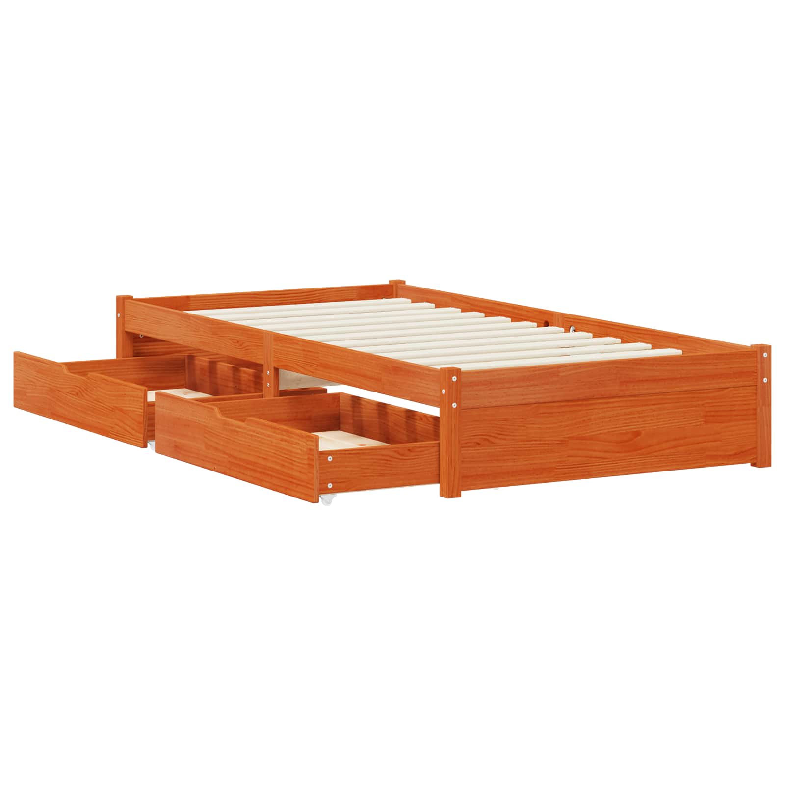 Cadre de lit avec tiroir Cire marron Bois de Pin Massif - XIOS
