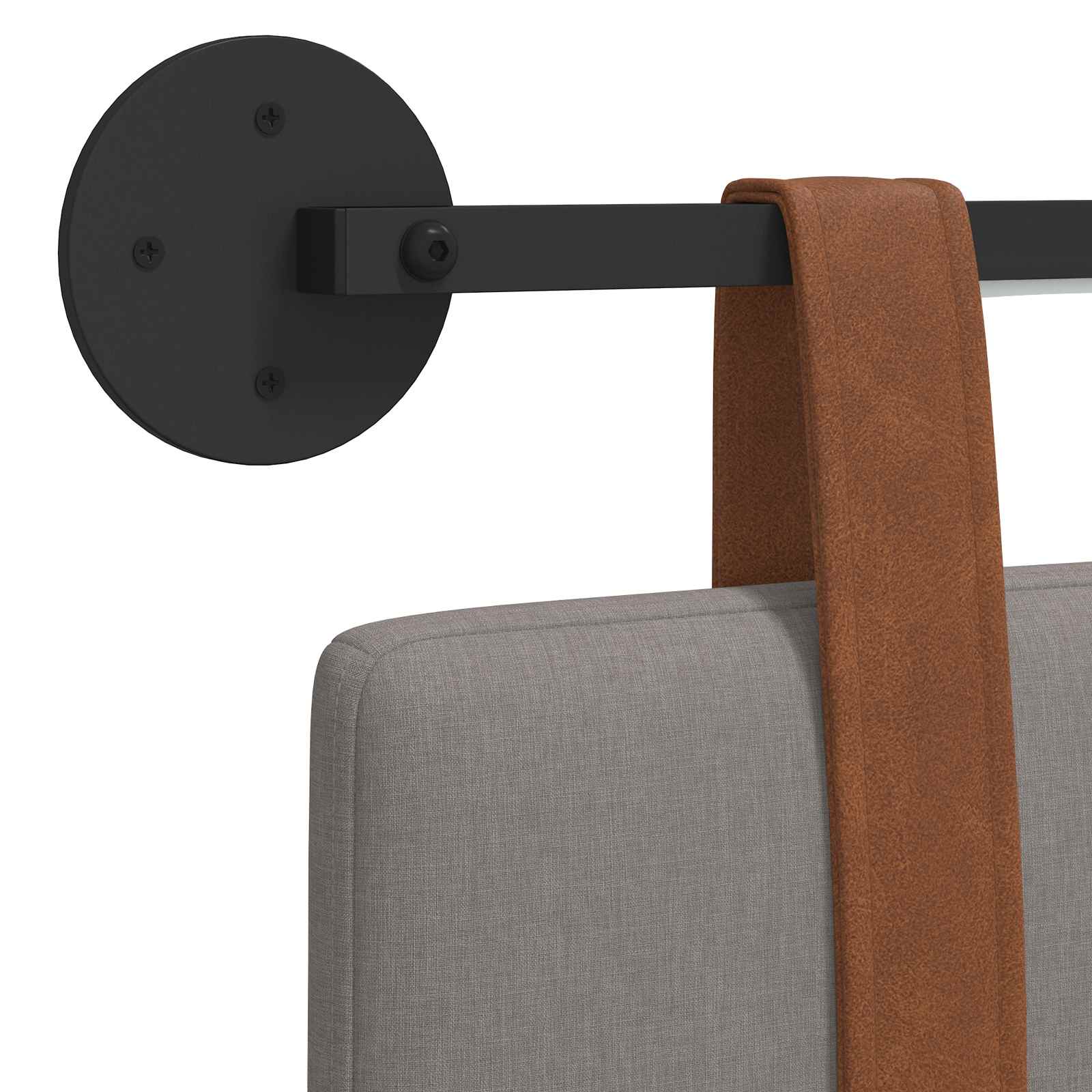 Tête de lit suspendue Avec lumière LED Taupe PU antique - XIOS