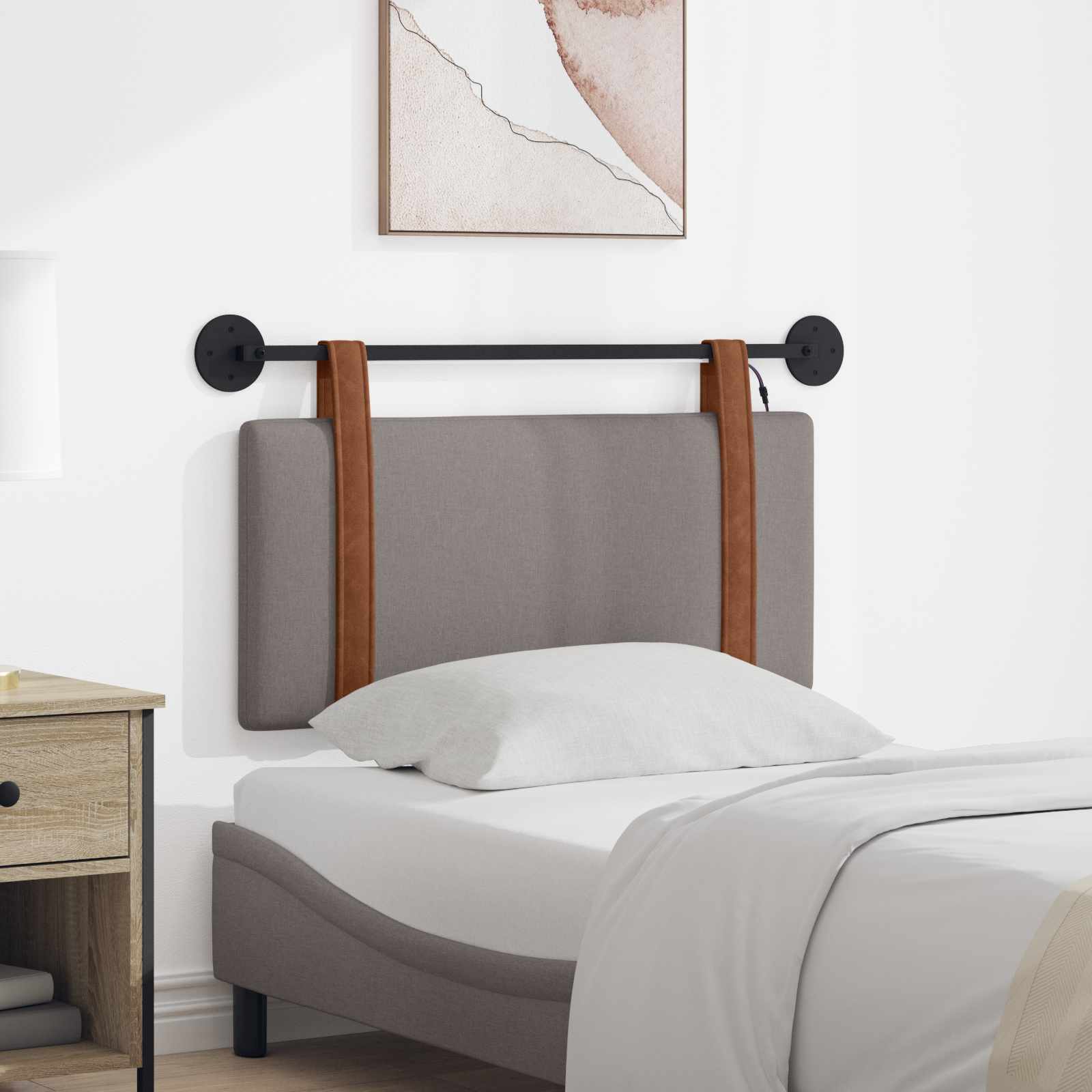 Tête de lit suspendue Avec lumière LED Taupe PU antique - XIOS