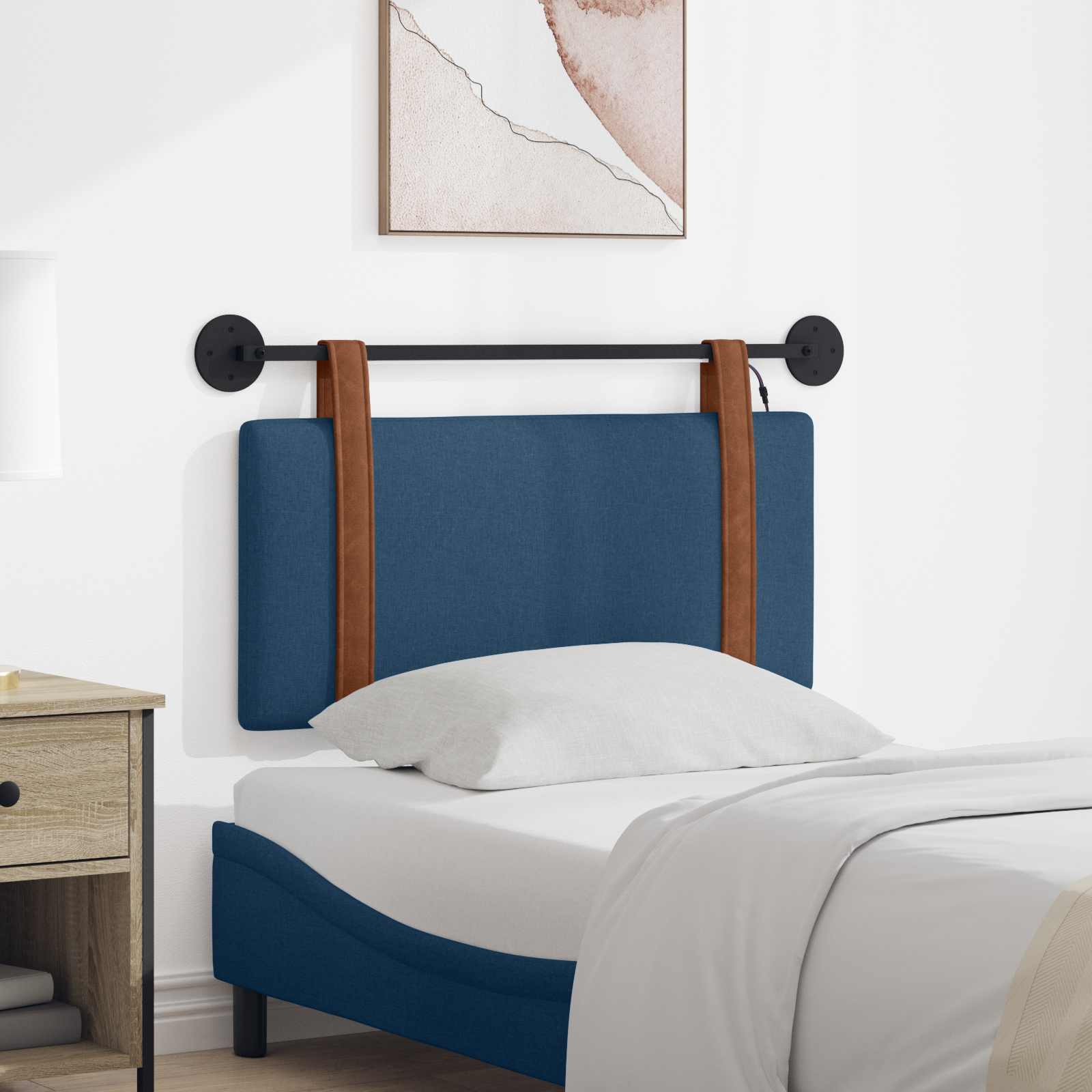 Tête de lit suspendue Avec lumière LED Bleu PU antique - XIOS