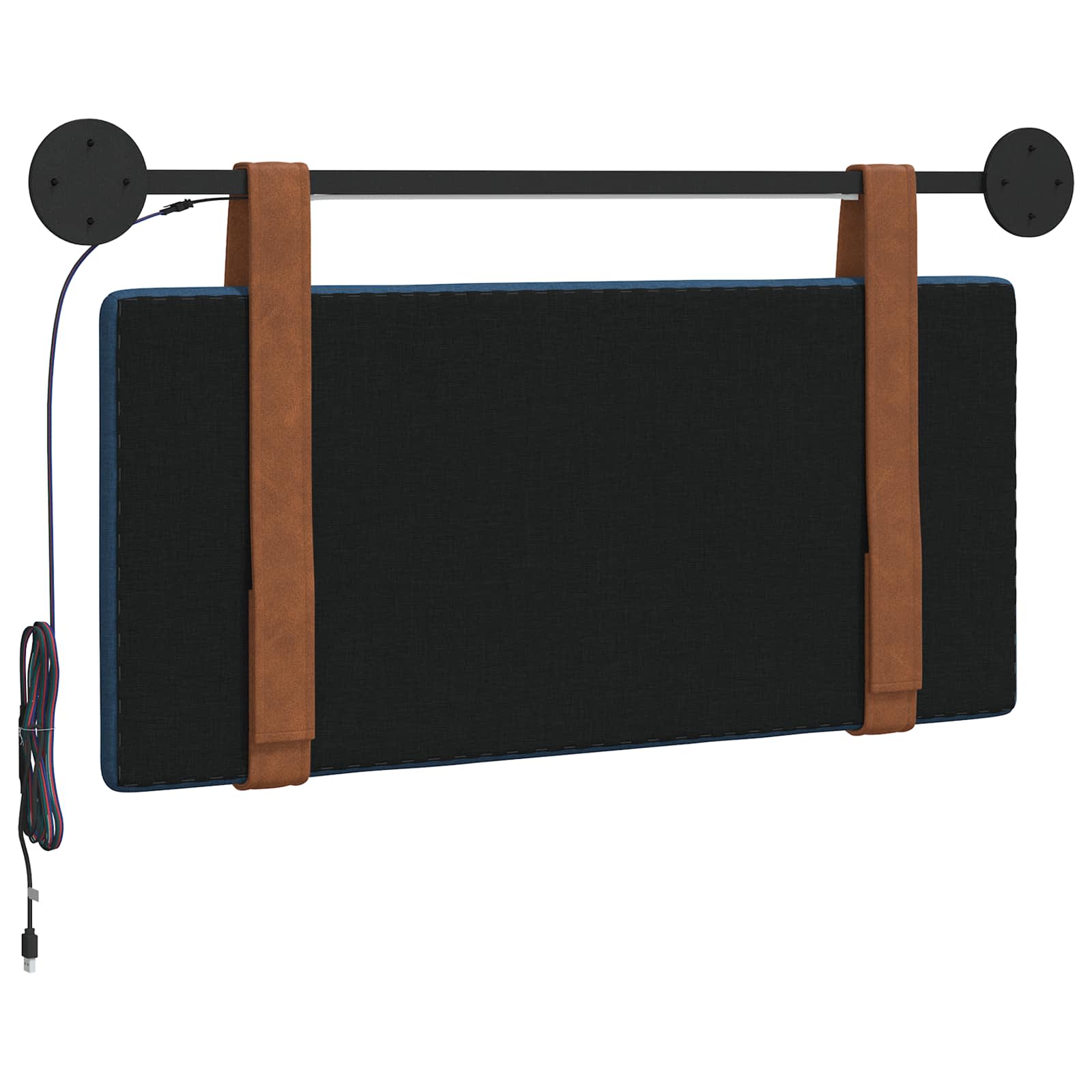 Tête de lit suspendue Avec lumière LED Bleu PU antique - XIOS