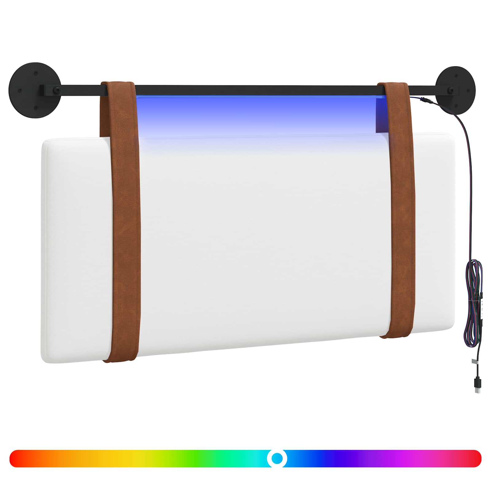 Tête de lit suspendue Avec lumière LED Blanc PU antique - XIOS