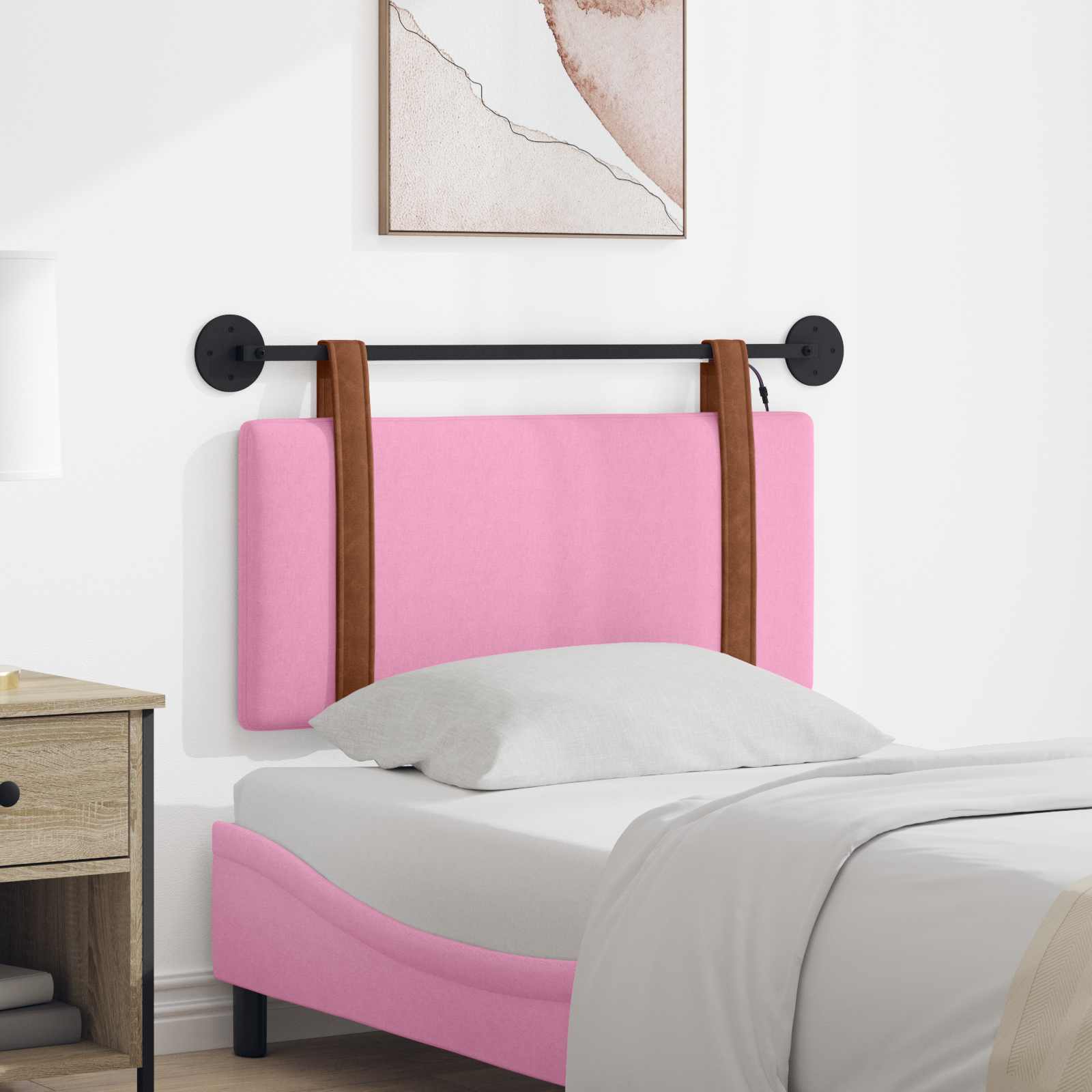 Tête de lit suspendue Avec lumière LED Rose PU antique - XIOS