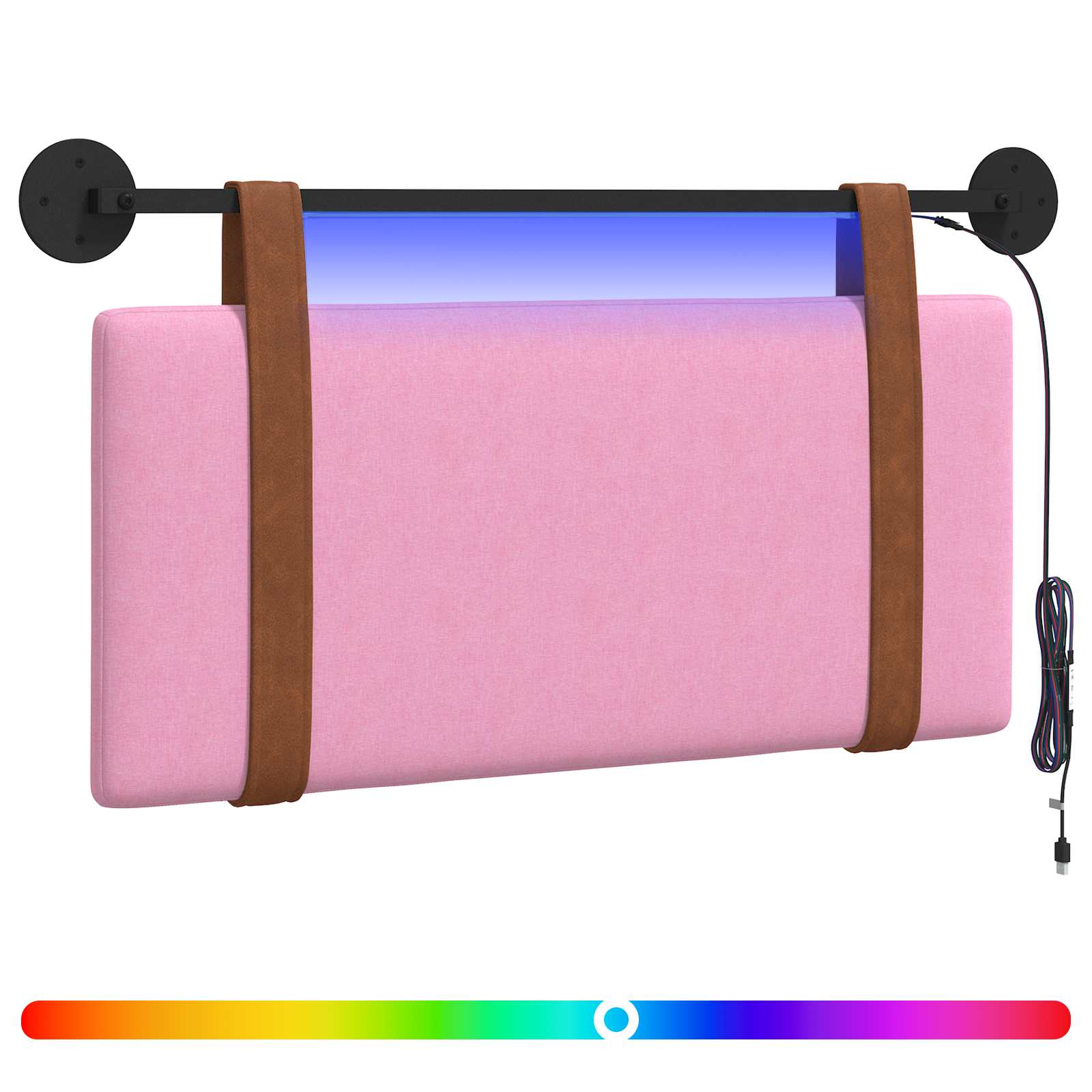 Tête de lit suspendue Avec lumière LED Rose PU antique - XIOS
