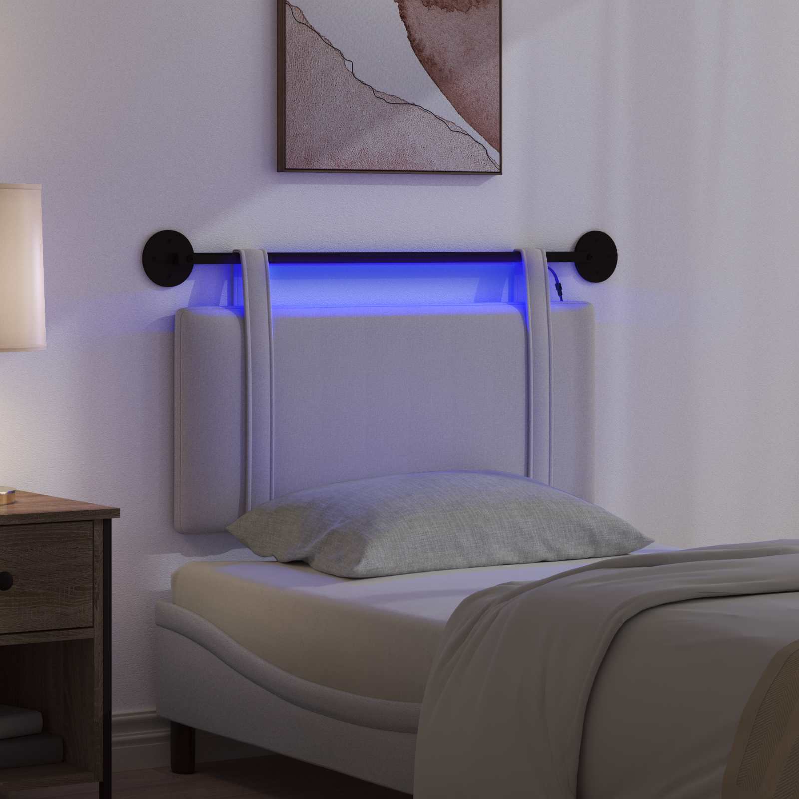 Tête de lit suspendue Gris nuage Tissu - XIOS