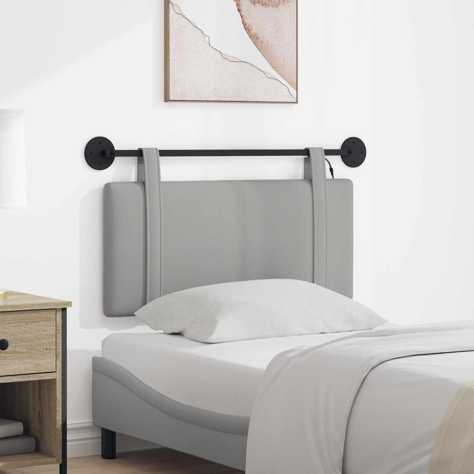 Tête de lit suspendue Gris nuage Tissu - XIOS