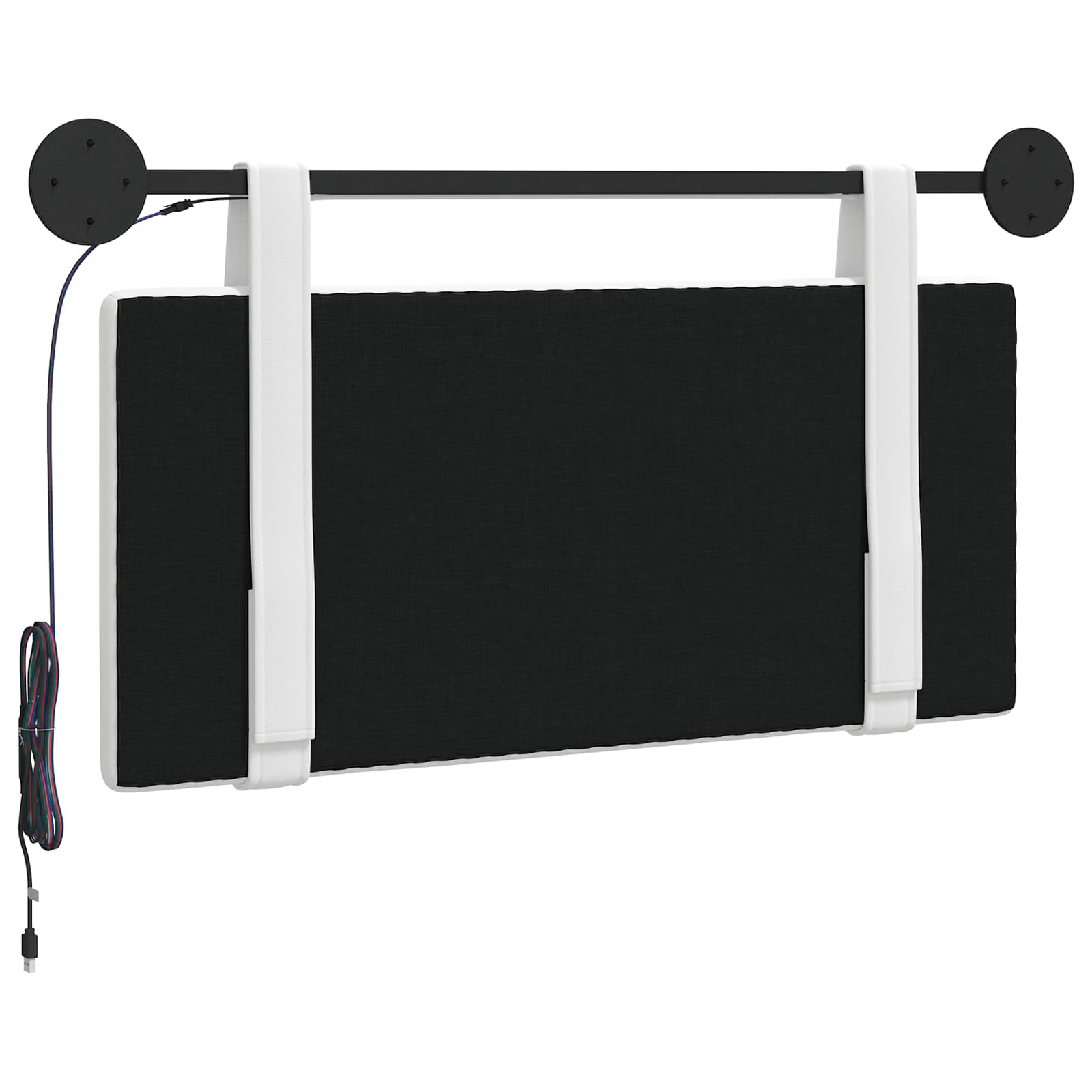 Tête de lit suspendue Avec lumière LED Blanc Tissu - XIOS