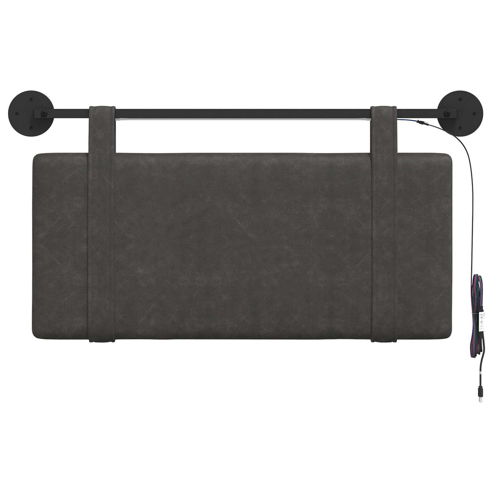 Tête de lit suspendue Avec lumière LED Noir PU antique - XIOS