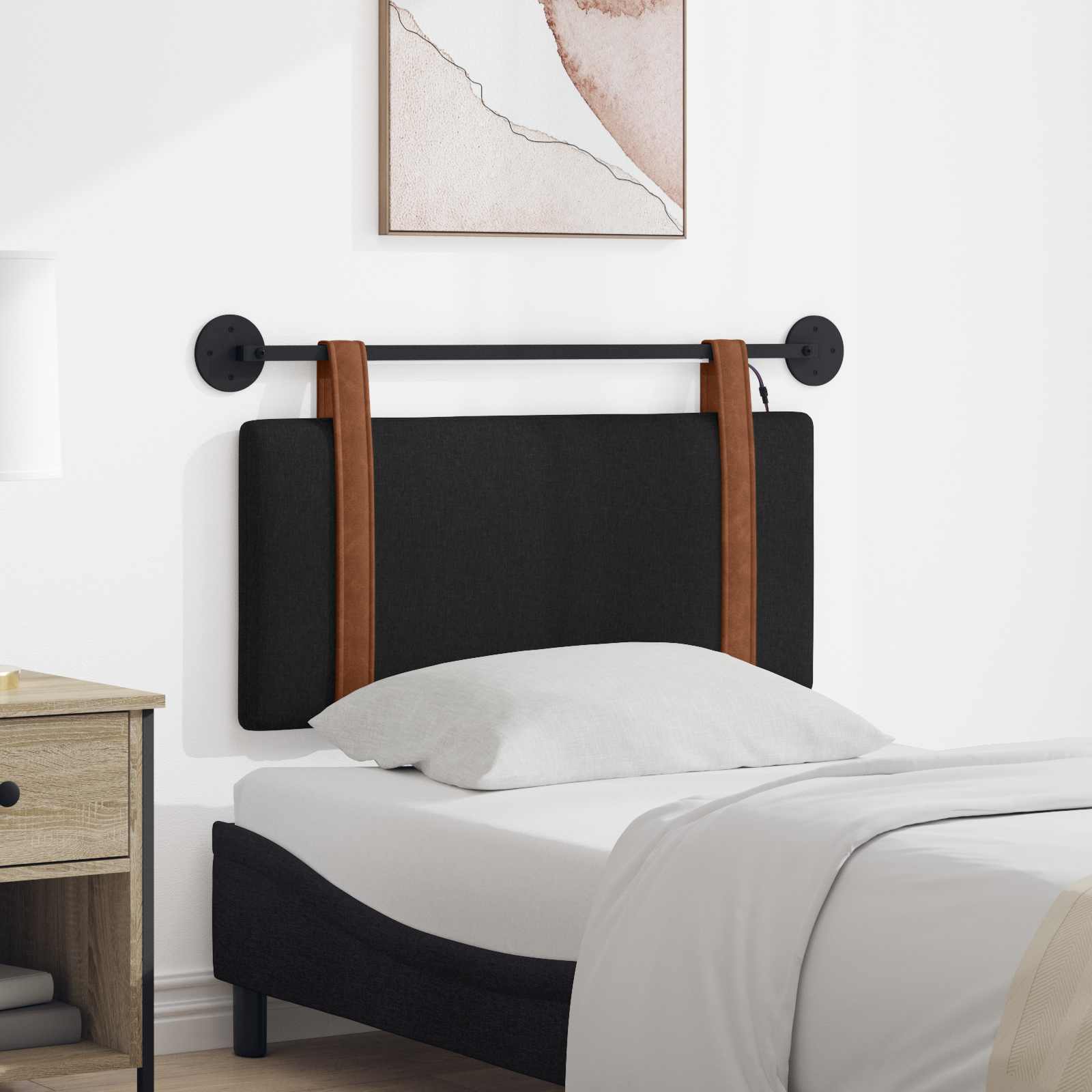 Tête de lit suspendue Avec lumière LED Noir PU antique - XIOS