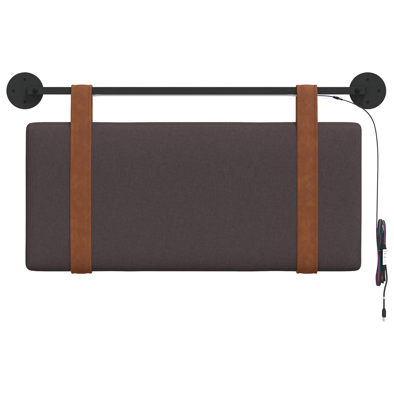 Tête de lit suspendue Avec lumière LED Marron foncé PU antique - XIOS