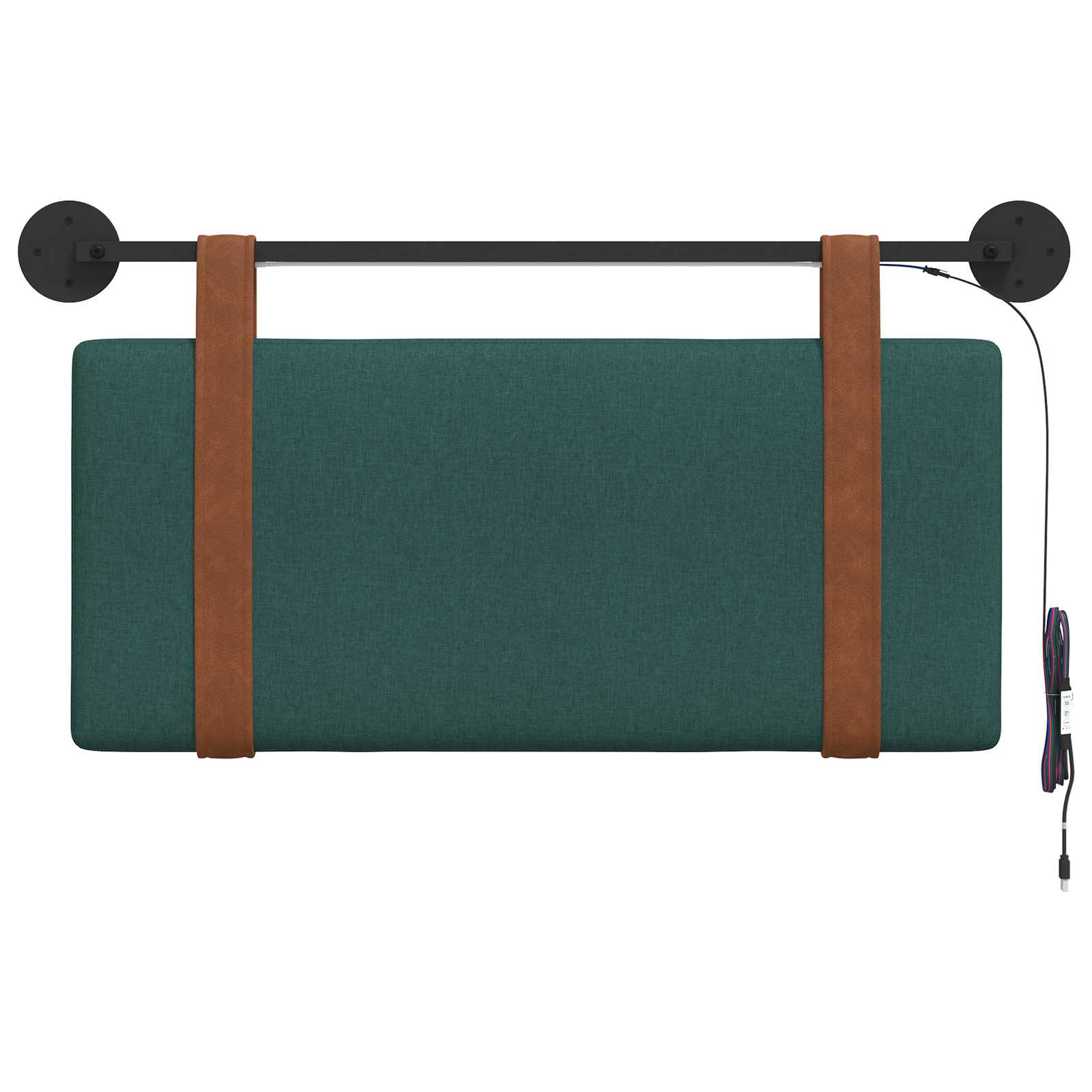 Tête de lit suspendue Avec lumière LED Vert foncé PU antique - XIOS