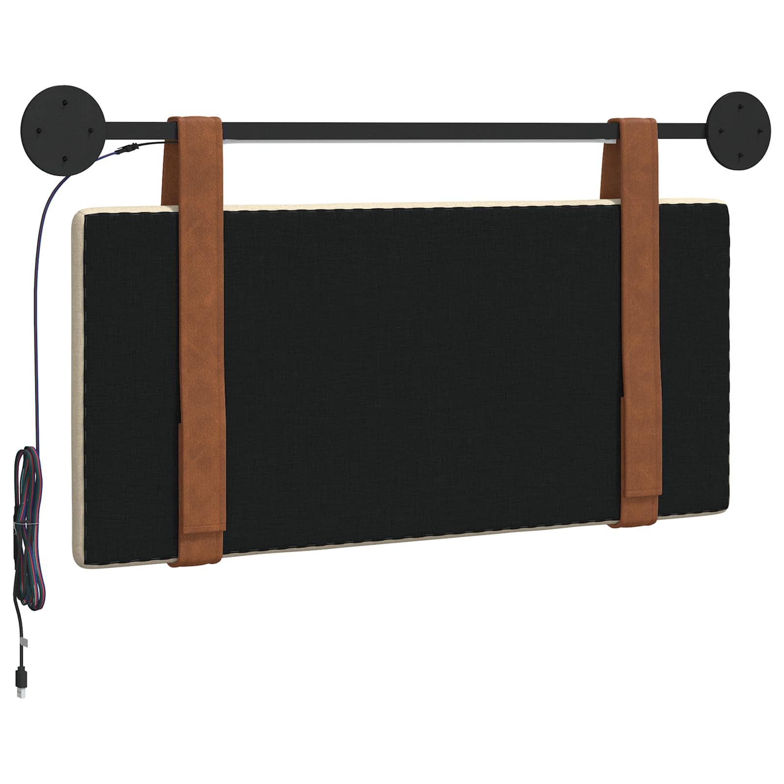Tête de lit suspendue Avec lumière LED Crème PU antique - XIOS