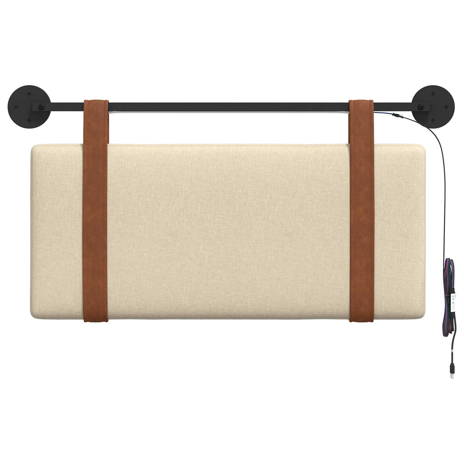 Tête de lit suspendue Avec lumière LED Crème PU antique - XIOS