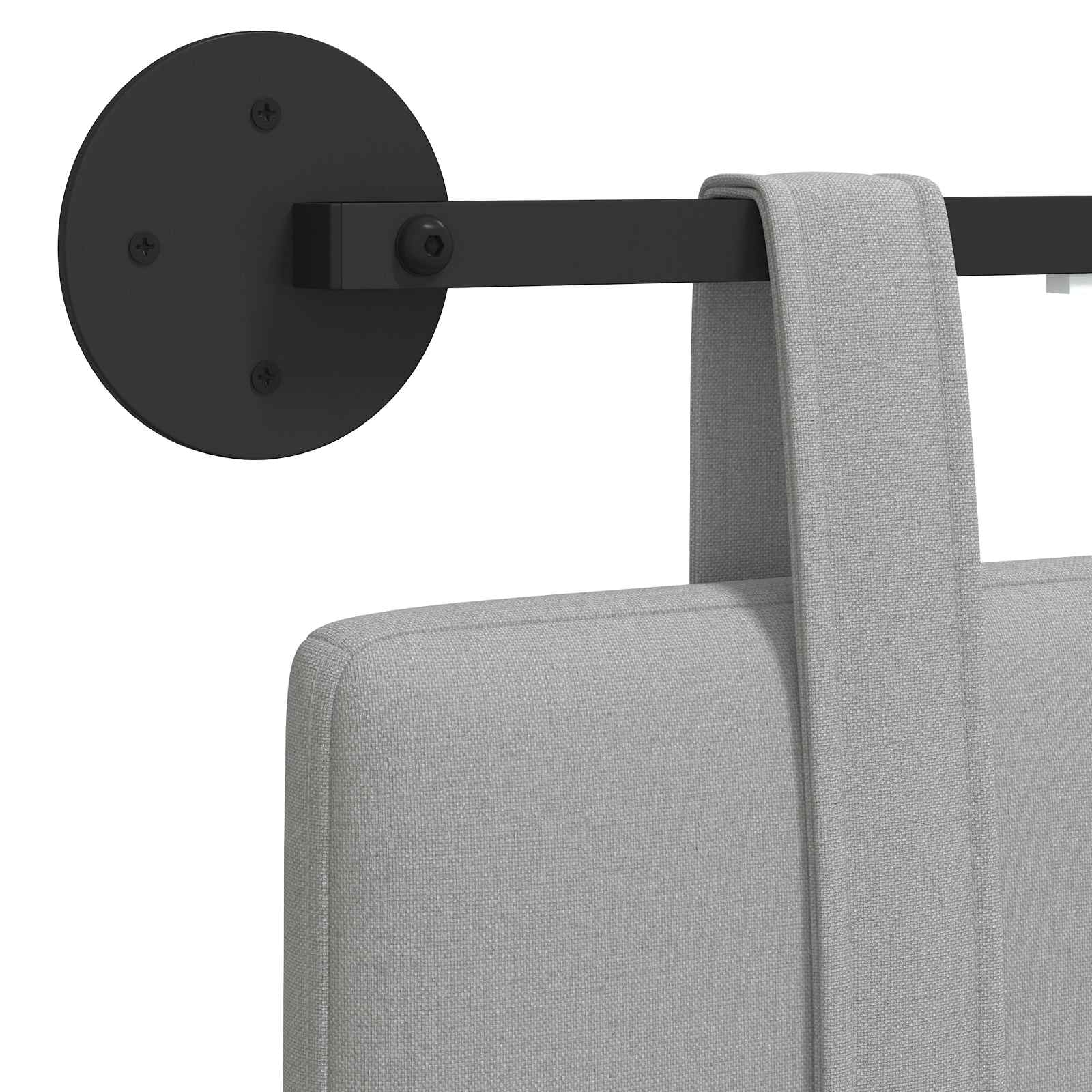 Tête de lit suspendue Avec lumière LED Gris nuage Tissu - XIOS