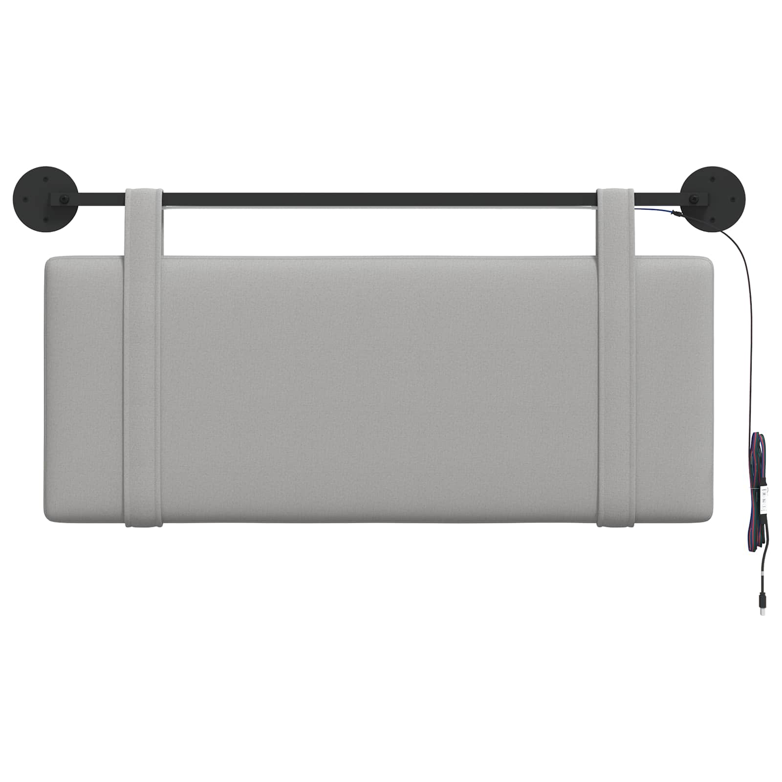 Tête de lit suspendue Avec lumière LED Gris nuage Tissu - XIOS