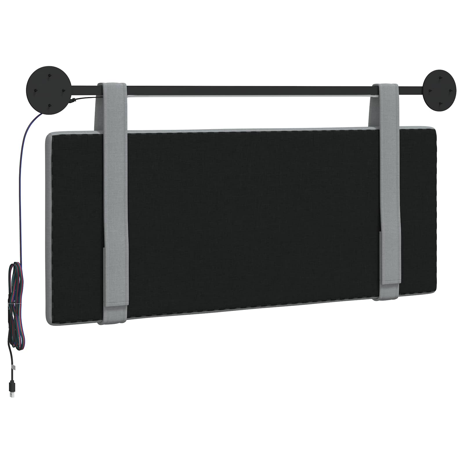 Tête de lit suspendue Avec lumière LED Gris clair Tissu - XIOS