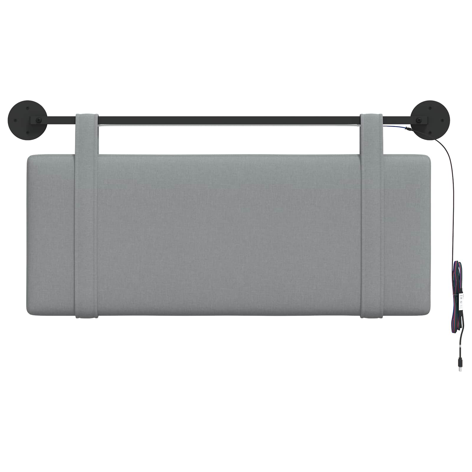 Tête de lit suspendue Avec lumière LED Gris clair Tissu - XIOS