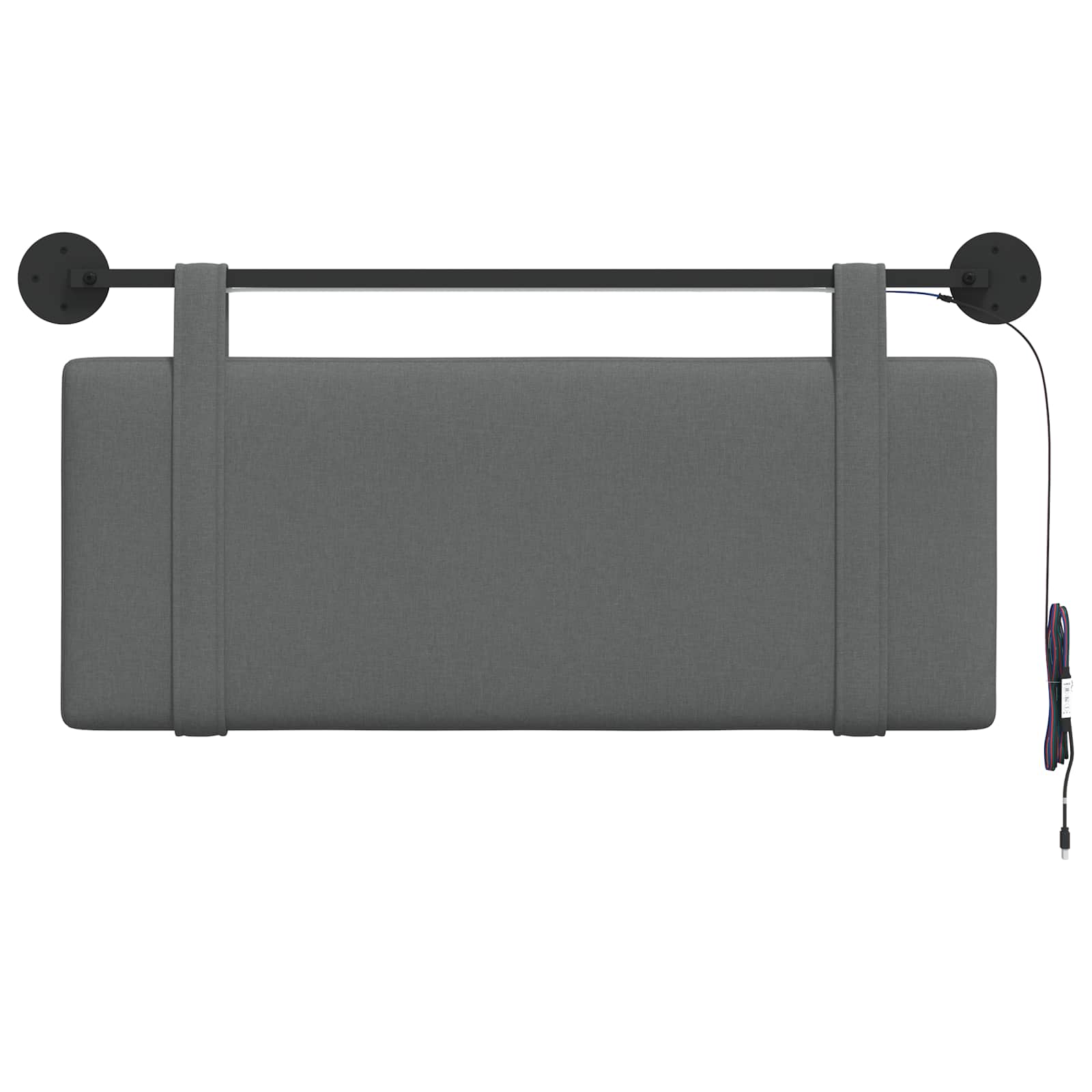 Tête de lit suspendue Avec lumière LED Gris foncé Tissu - XIOS