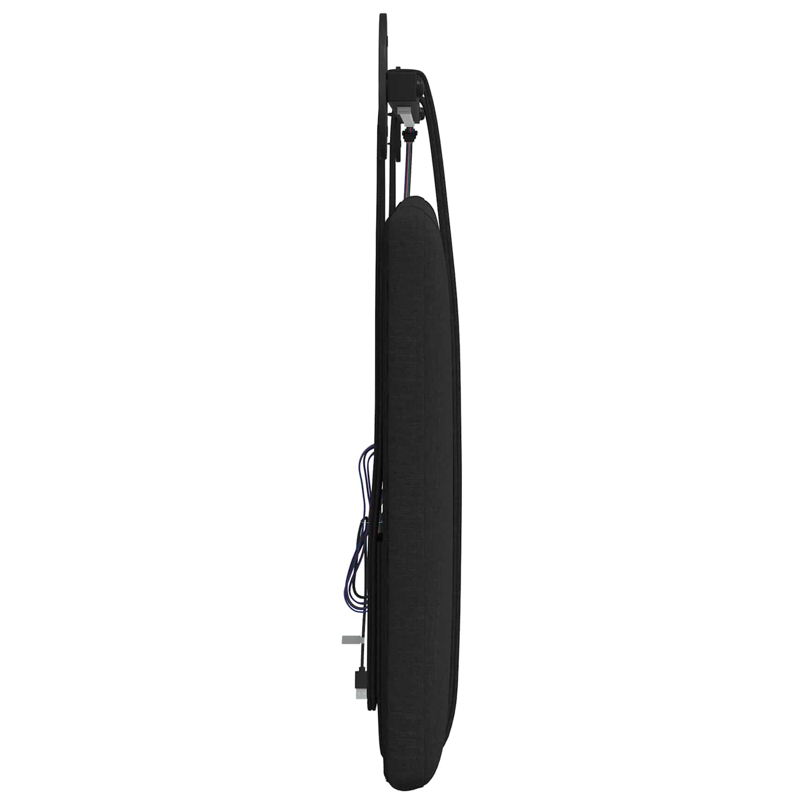 Tête de lit suspendue Avec lumière LED Noir Tissu - XIOS