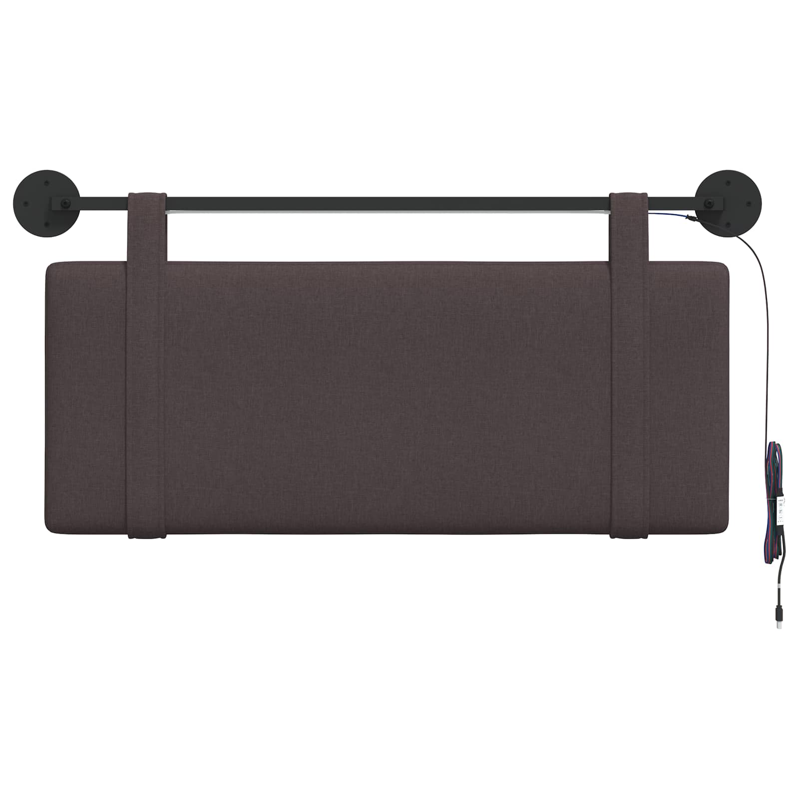 Tête de lit suspendue Avec lumière LED Marron foncé Tissu - XIOS