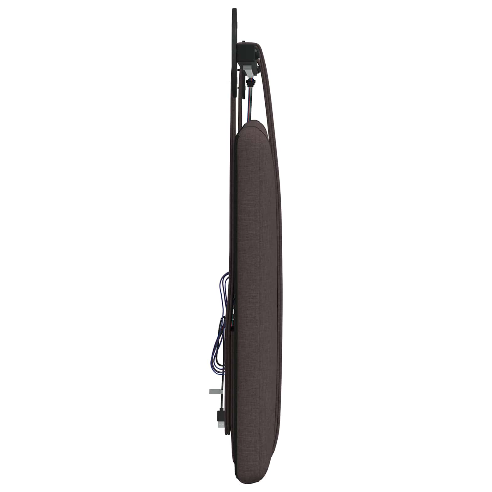 Tête de lit suspendue Avec lumière LED Marron foncé Tissu - XIOS