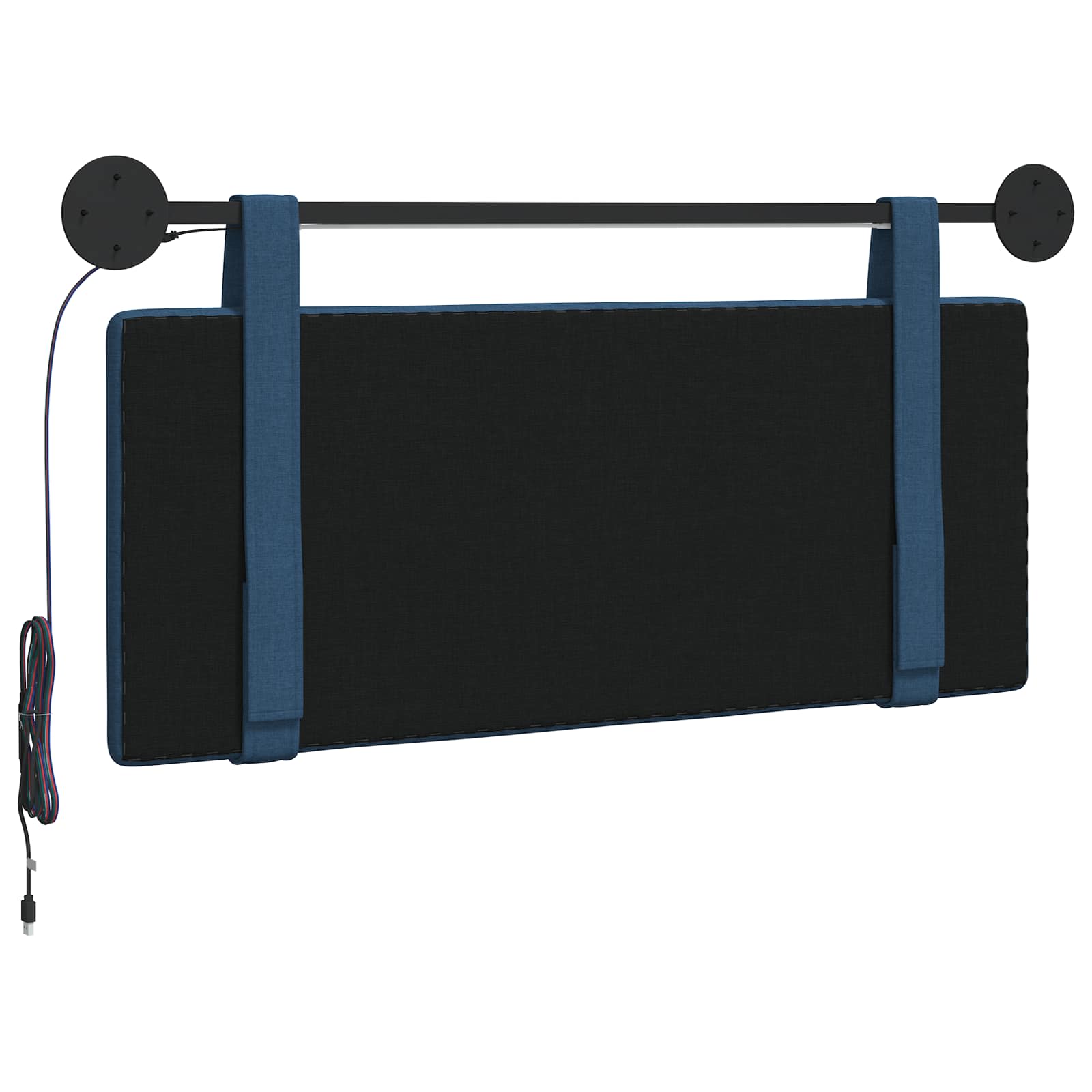 Tête de lit suspendue Avec lumière LED Bleu Tissu - XIOS