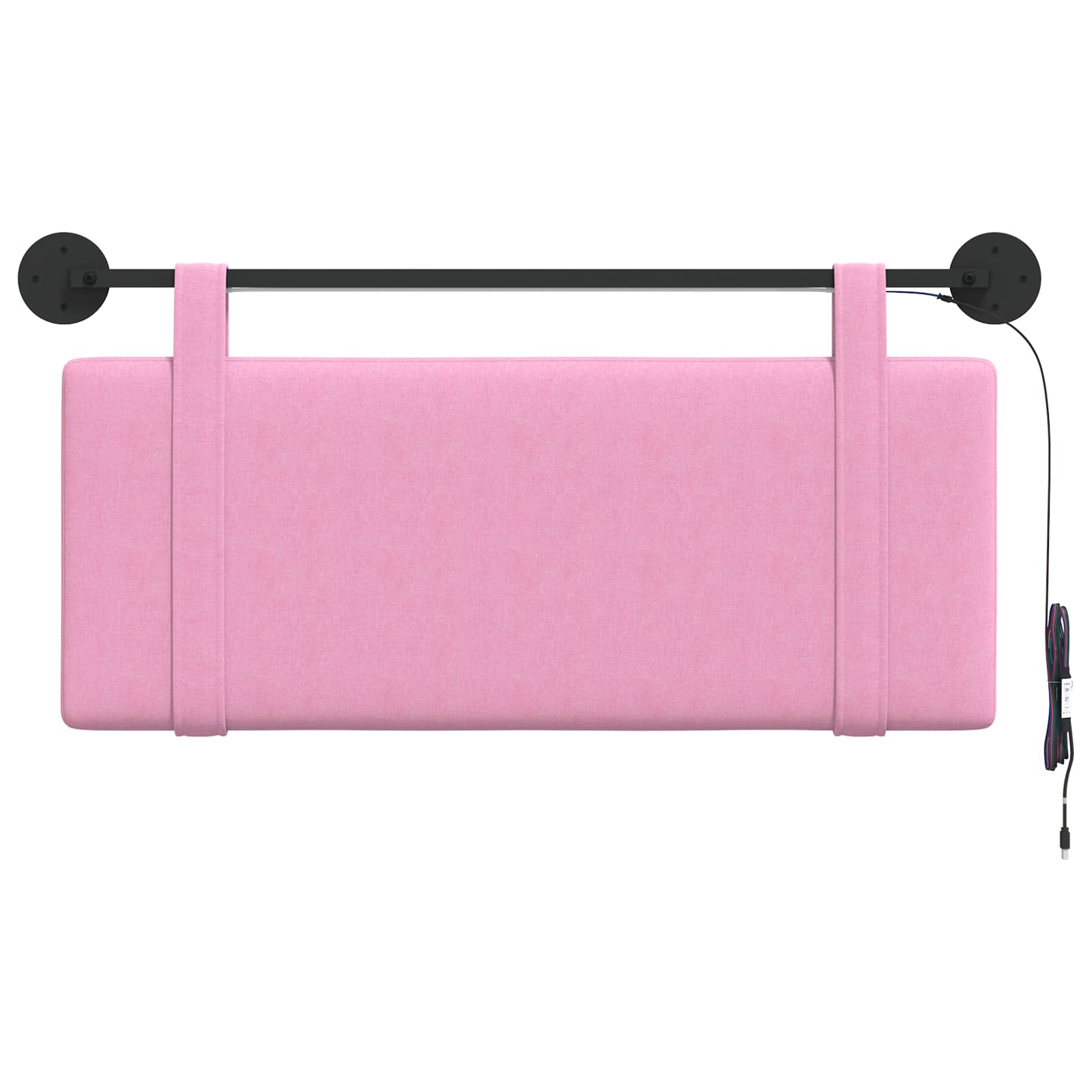 Tête de lit suspendue Avec lumière LED Rose Tissu - XIOS