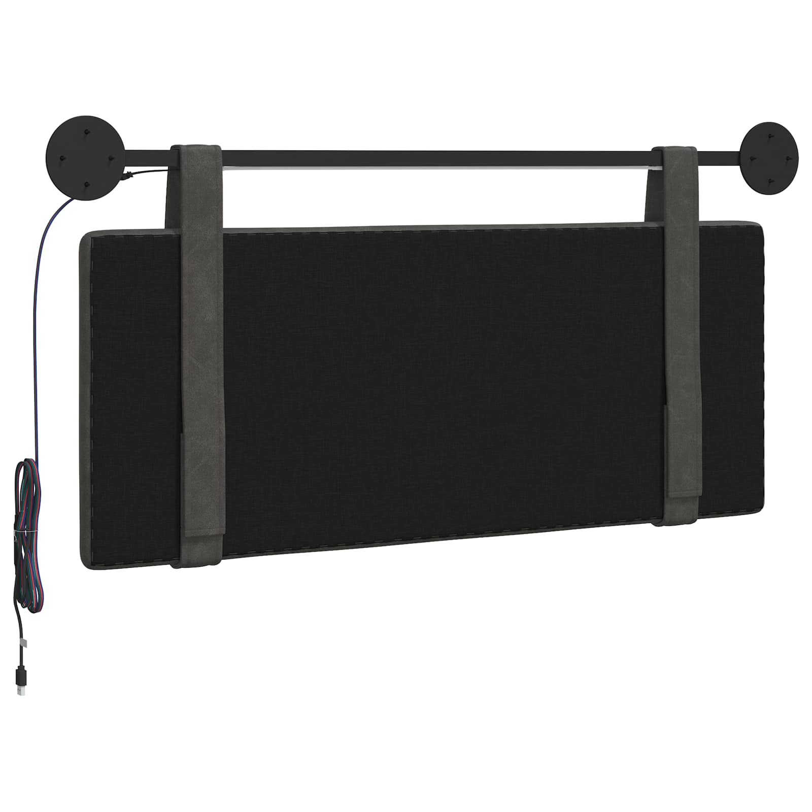 Tête de lit suspendue Avec lumière LED Noir PU antique - XIOS