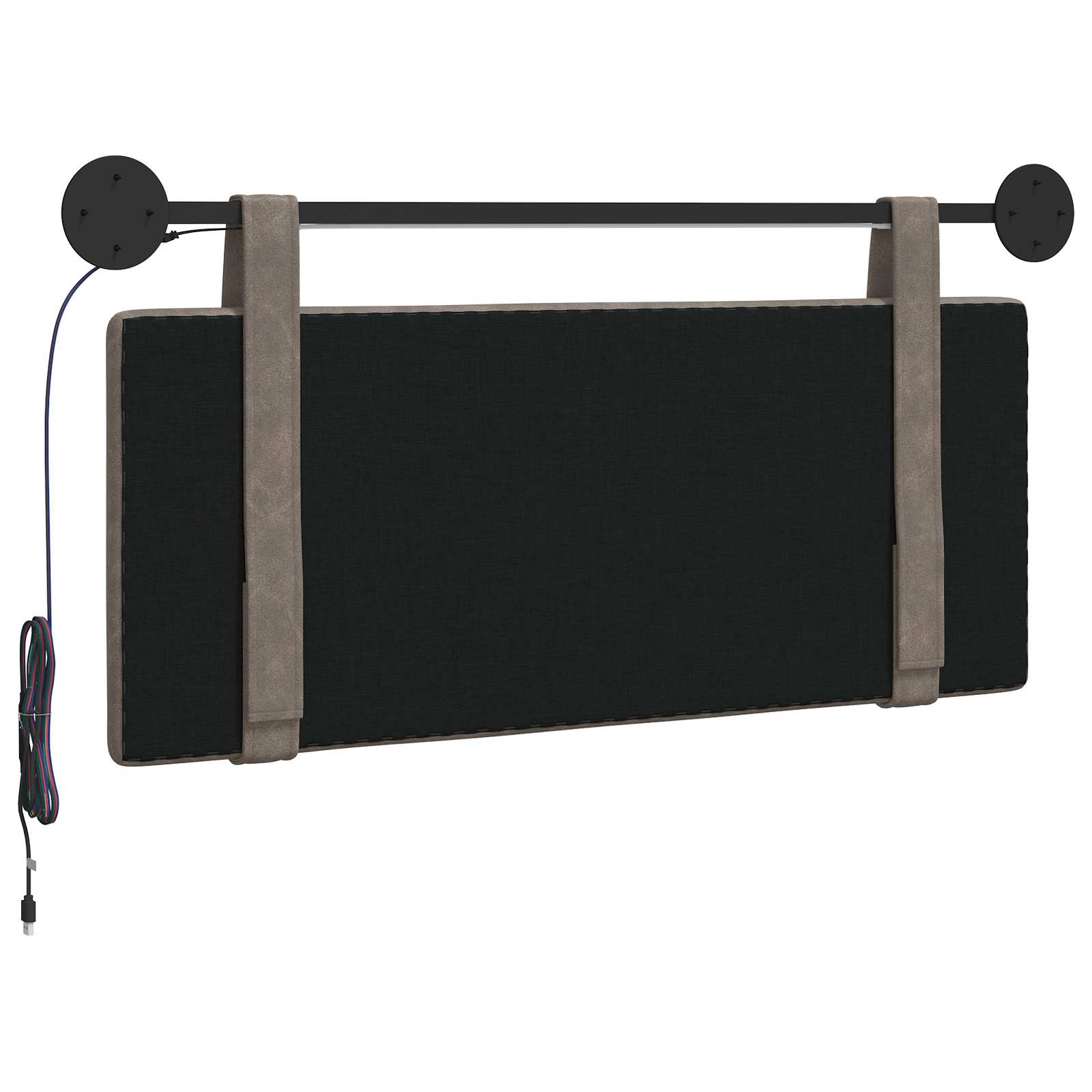 Tête de lit suspendue Avec lumière LED Gris PU antique - XIOS