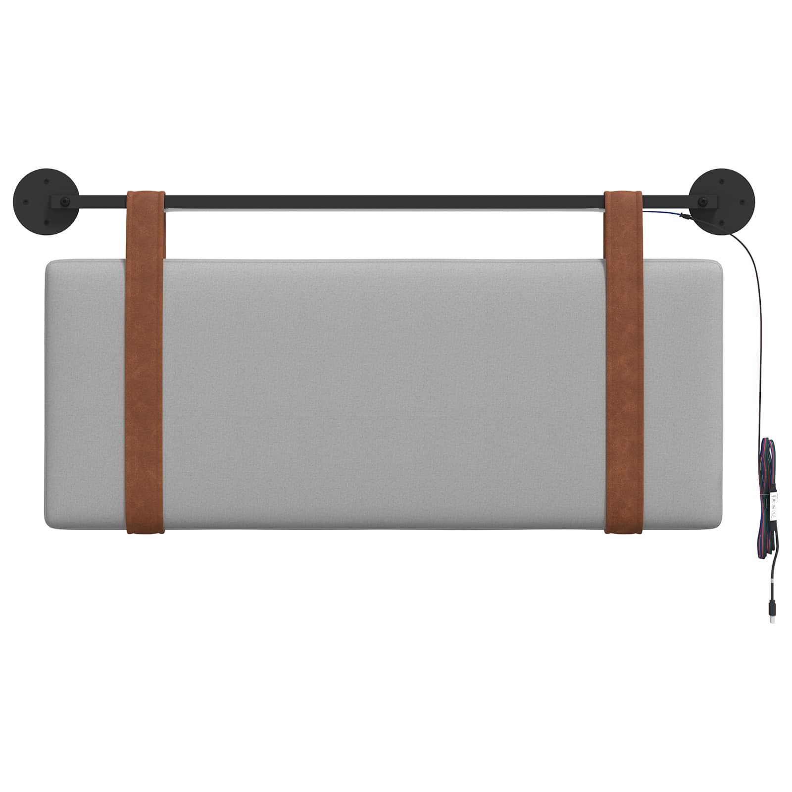 Tête de lit suspendue Avec lumière LED Gris nuage PU antique - XIOS