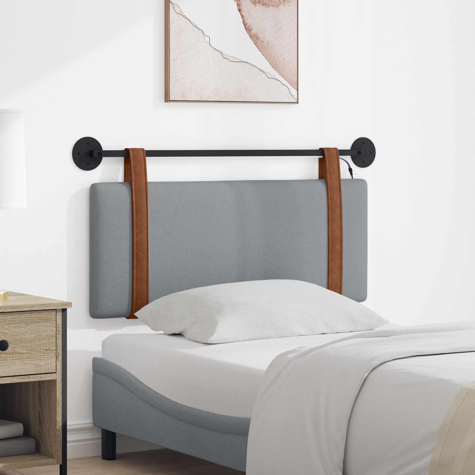 Tête de lit suspendue Avec lumière LED Gris clair PU antique - XIOS