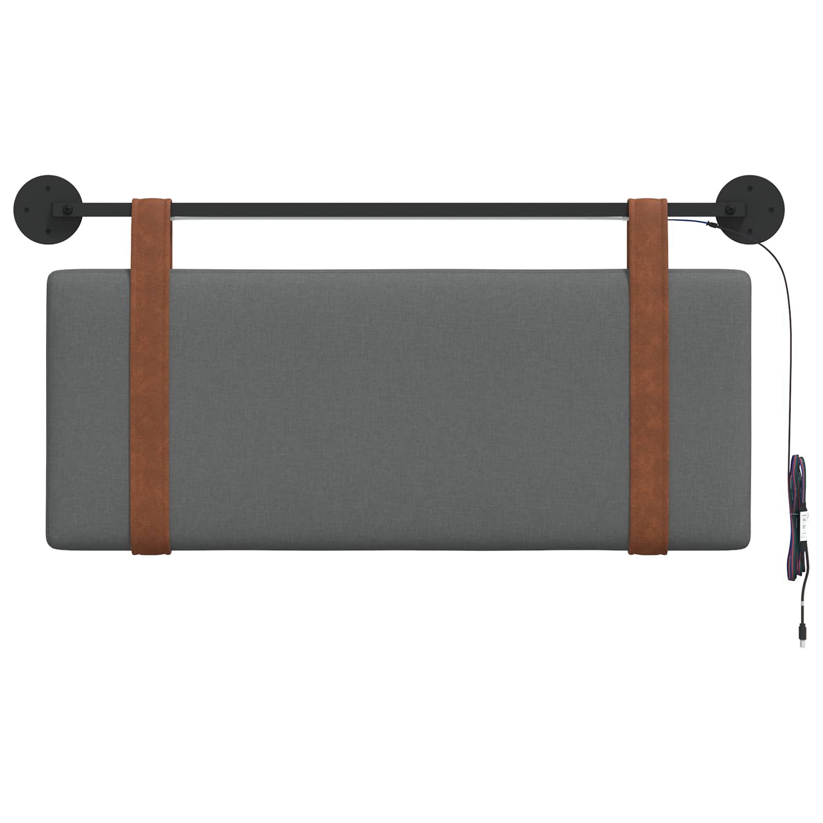 Tête de lit suspendue Avec lumière LED Gris foncé PU antique - XIOS