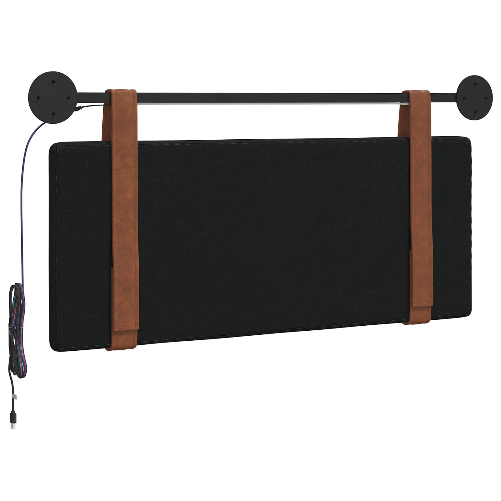 Tête de lit suspendue Avec lumière LED Noir PU antique - XIOS