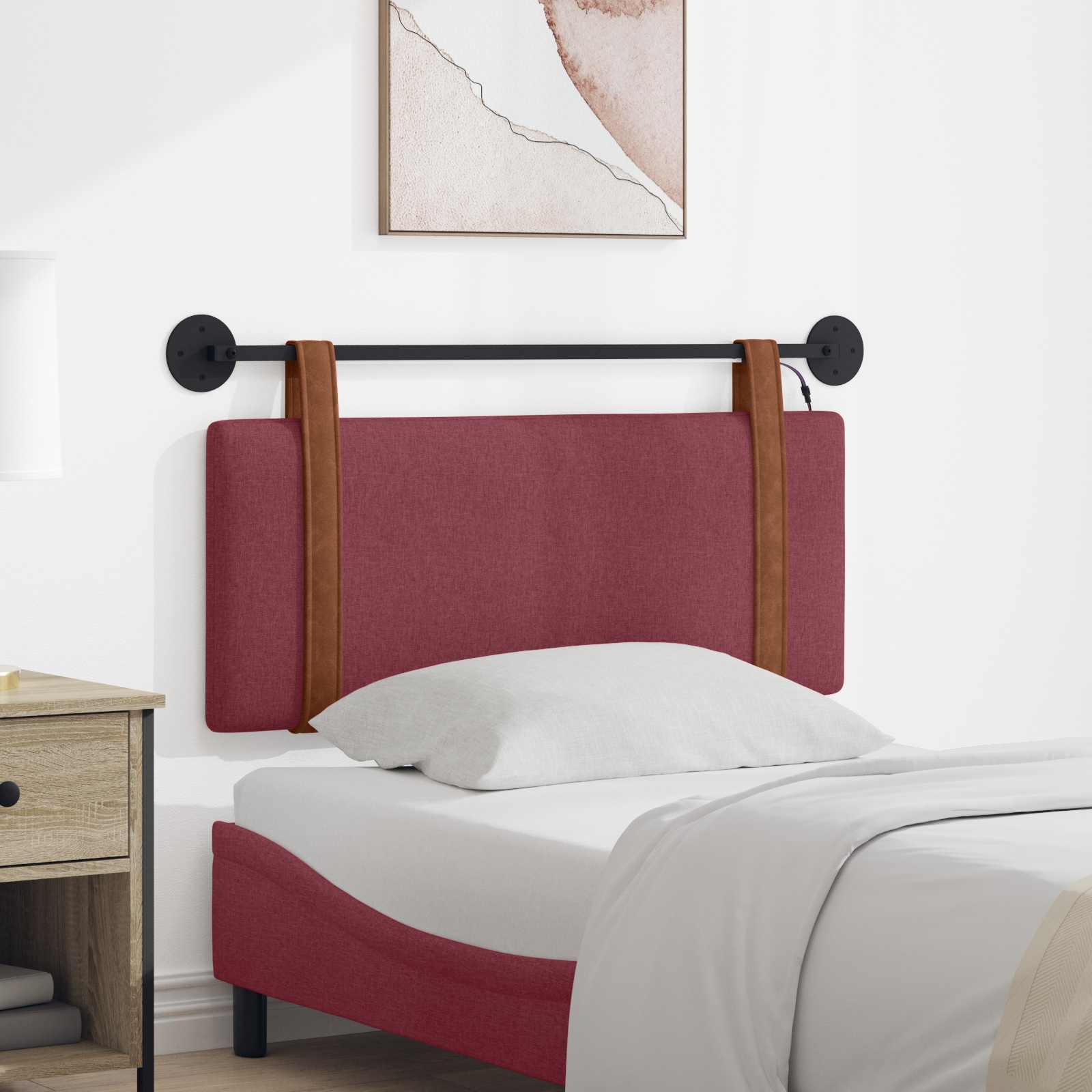 Tête de lit suspendue Avec lumière LED Bordeaux PU antique - XIOS