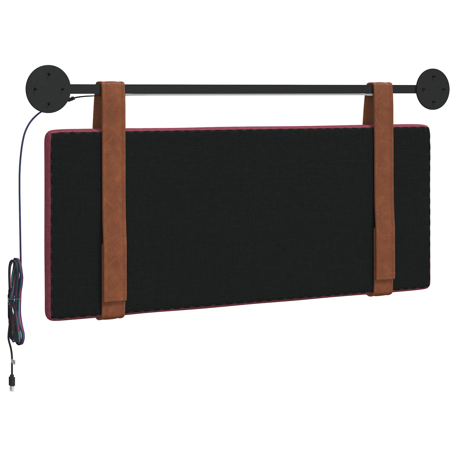 Tête de lit suspendue Avec lumière LED Bordeaux PU antique - XIOS