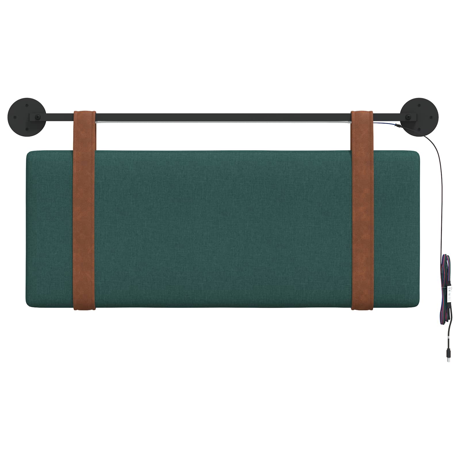 Tête de lit suspendue Avec lumière LED Vert foncé PU antique - XIOS