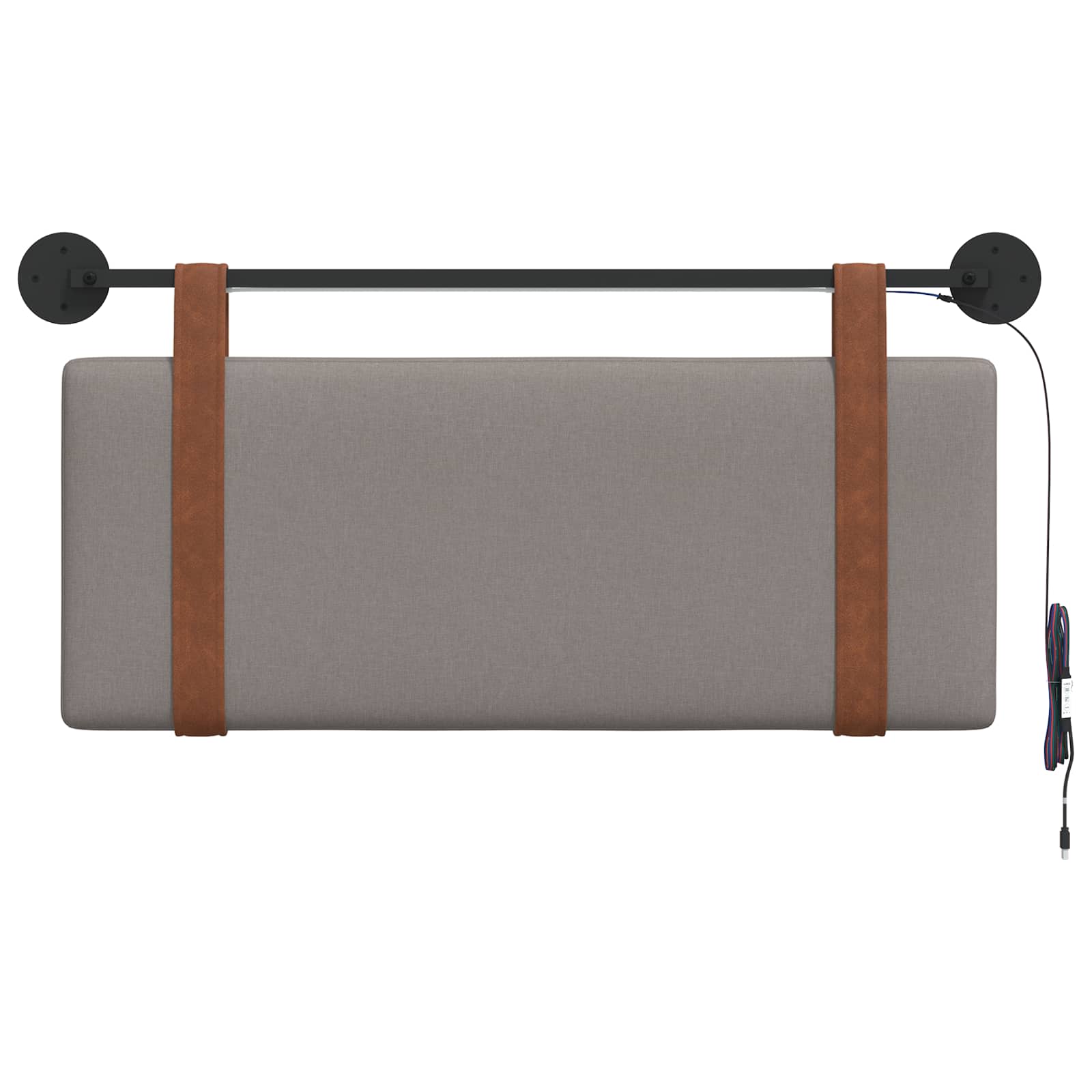 Tête de lit suspendue Avec lumière LED Taupe PU antique - XIOS