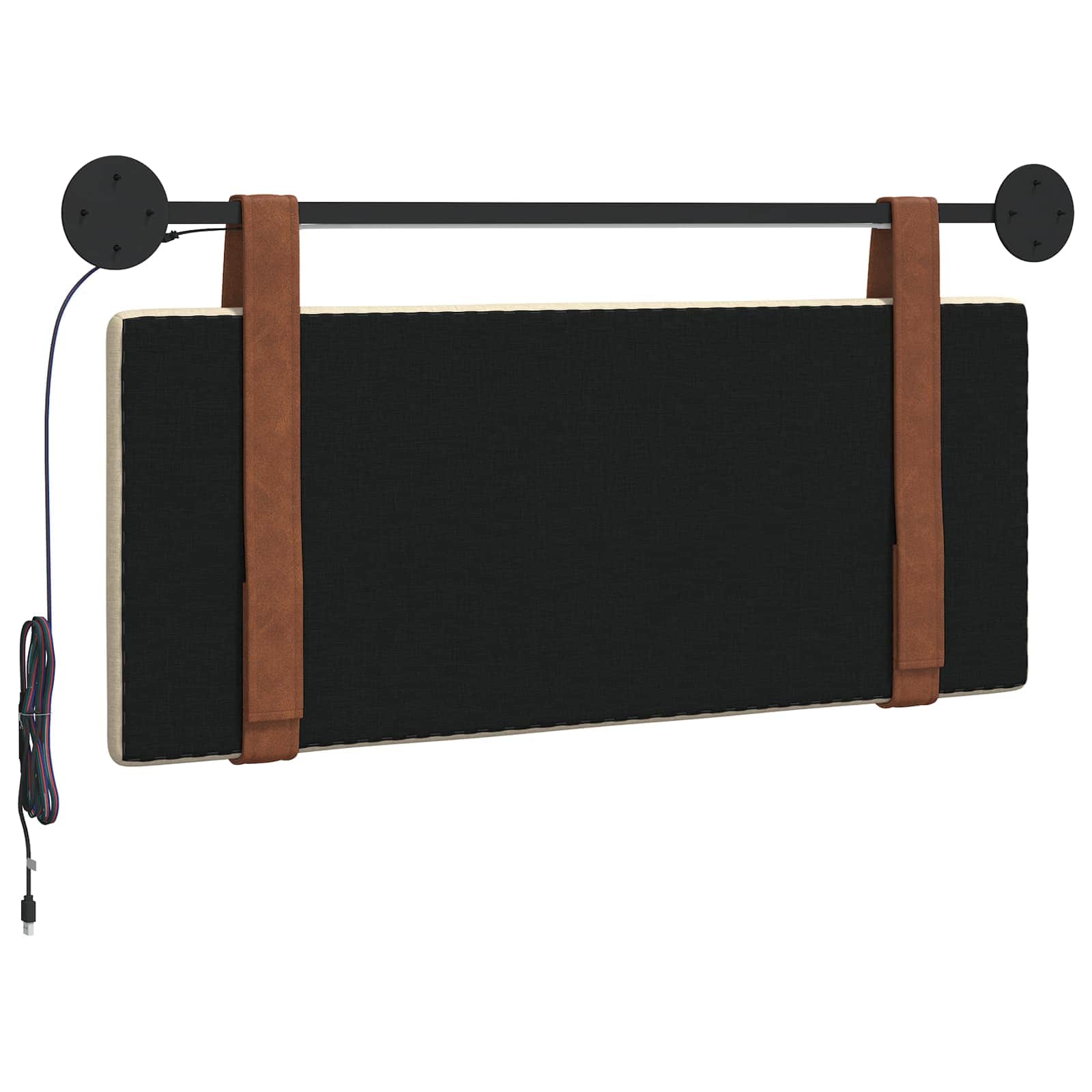 Tête de lit suspendue Avec lumière LED Crème PU antique - XIOS