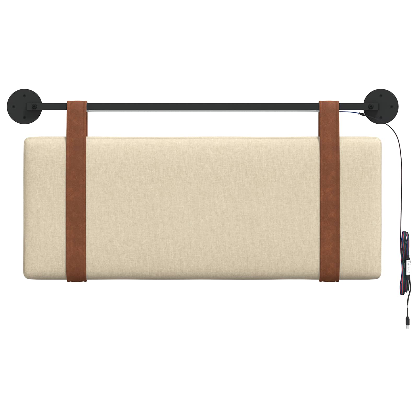 Tête de lit suspendue Avec lumière LED Crème PU antique - XIOS