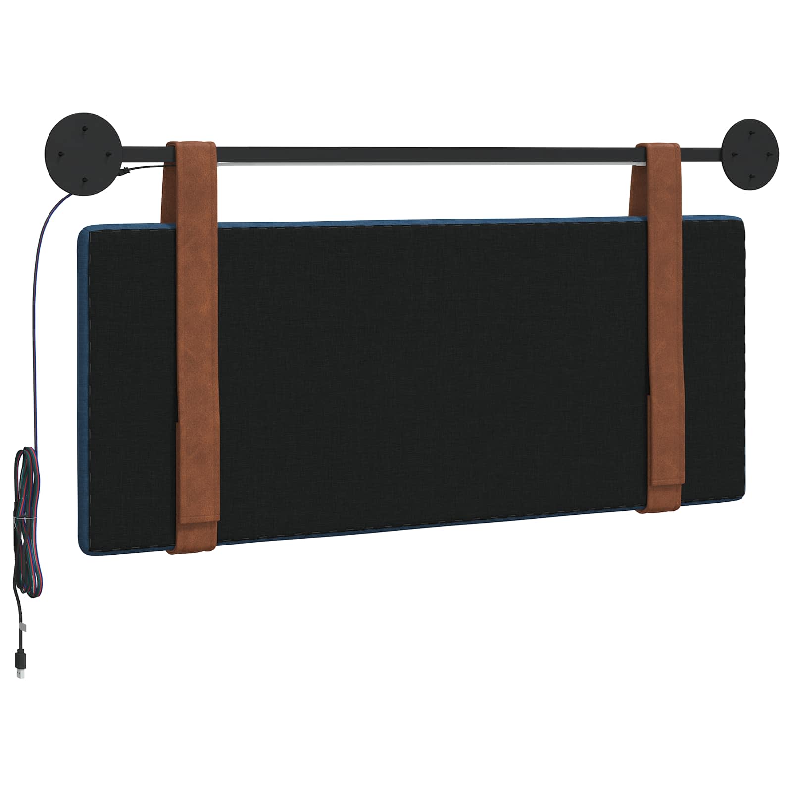 Tête de lit suspendue Avec lumière LED Bleu PU antique - XIOS