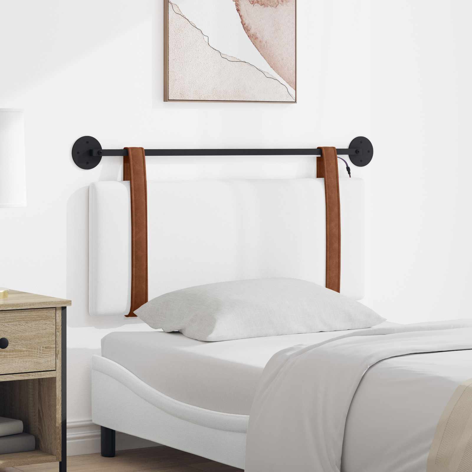 Tête de lit suspendue Avec lumière LED Blanc PU antique - XIOS