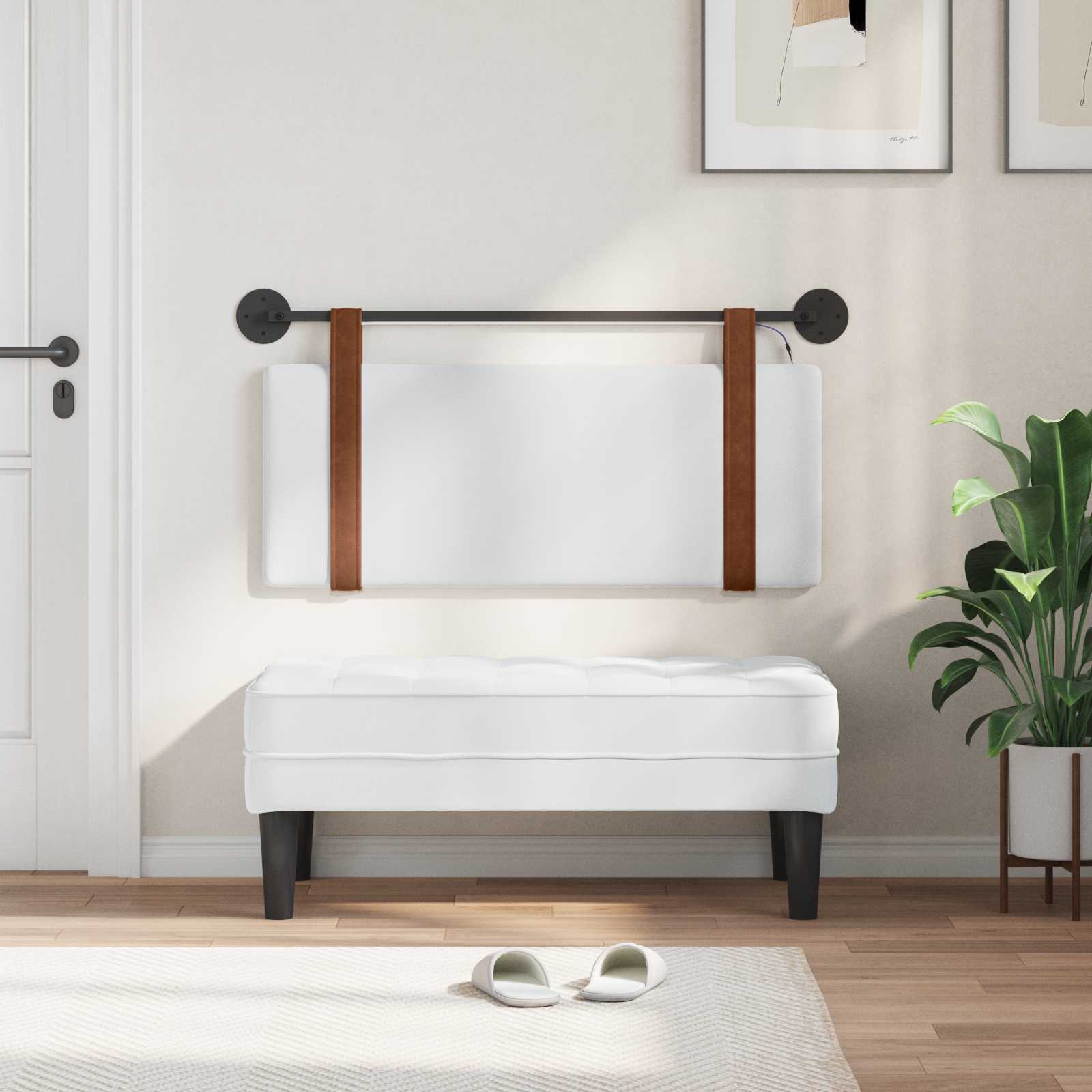 Tête de lit suspendue Avec lumière LED Blanc PU antique - XIOS
