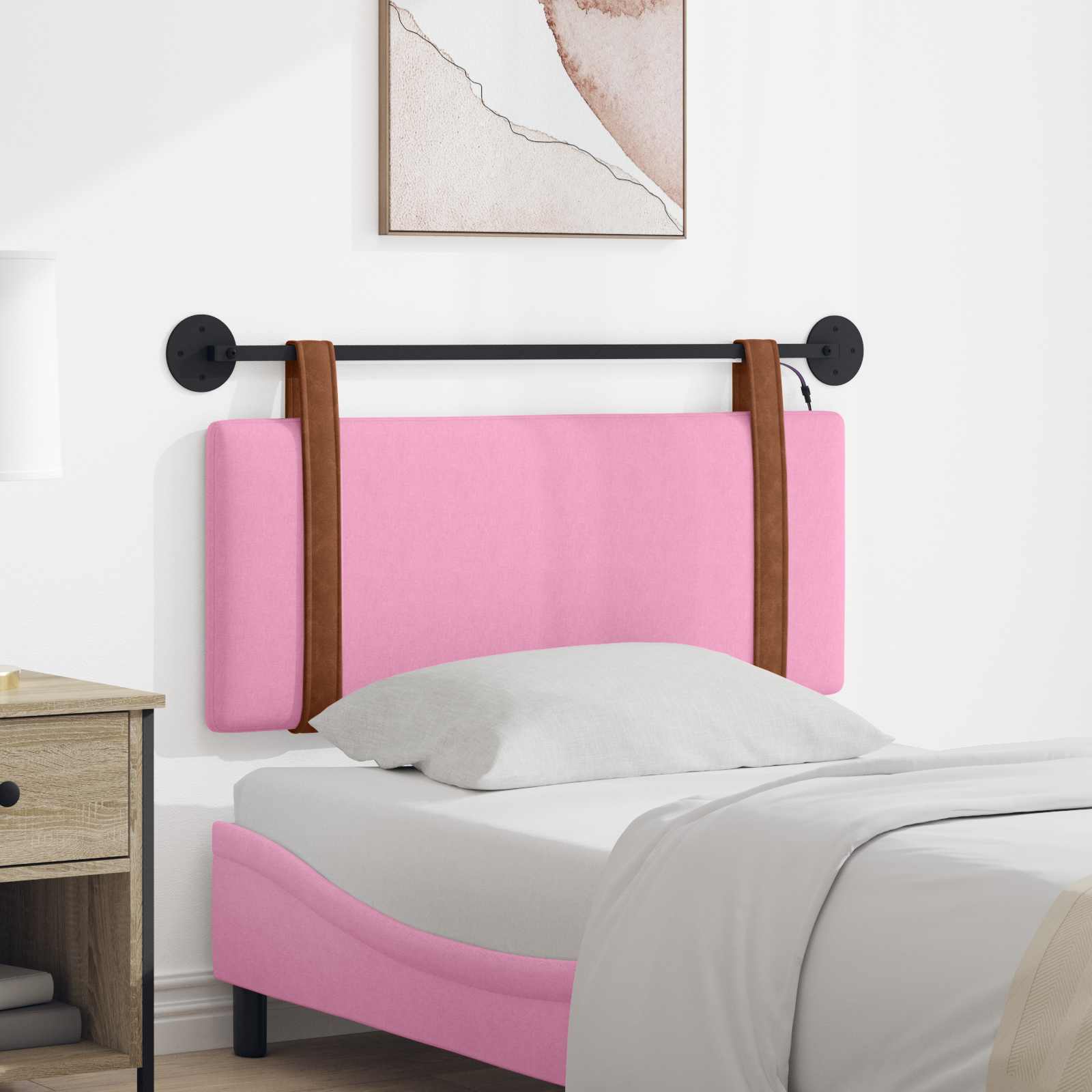 Tête de lit suspendue Avec lumière LED Rose PU antique - XIOS