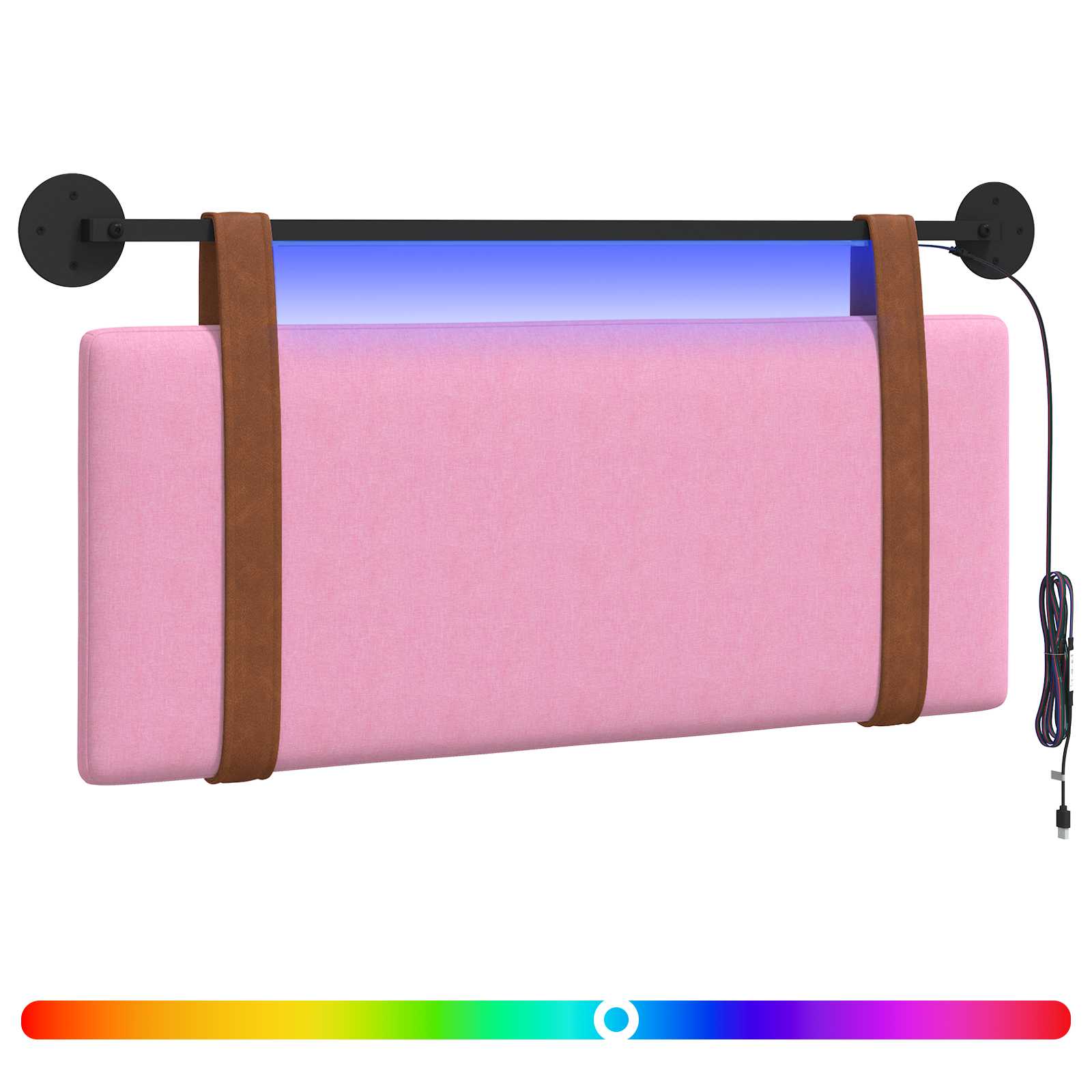 Tête de lit suspendue Avec lumière LED Rose PU antique - XIOS