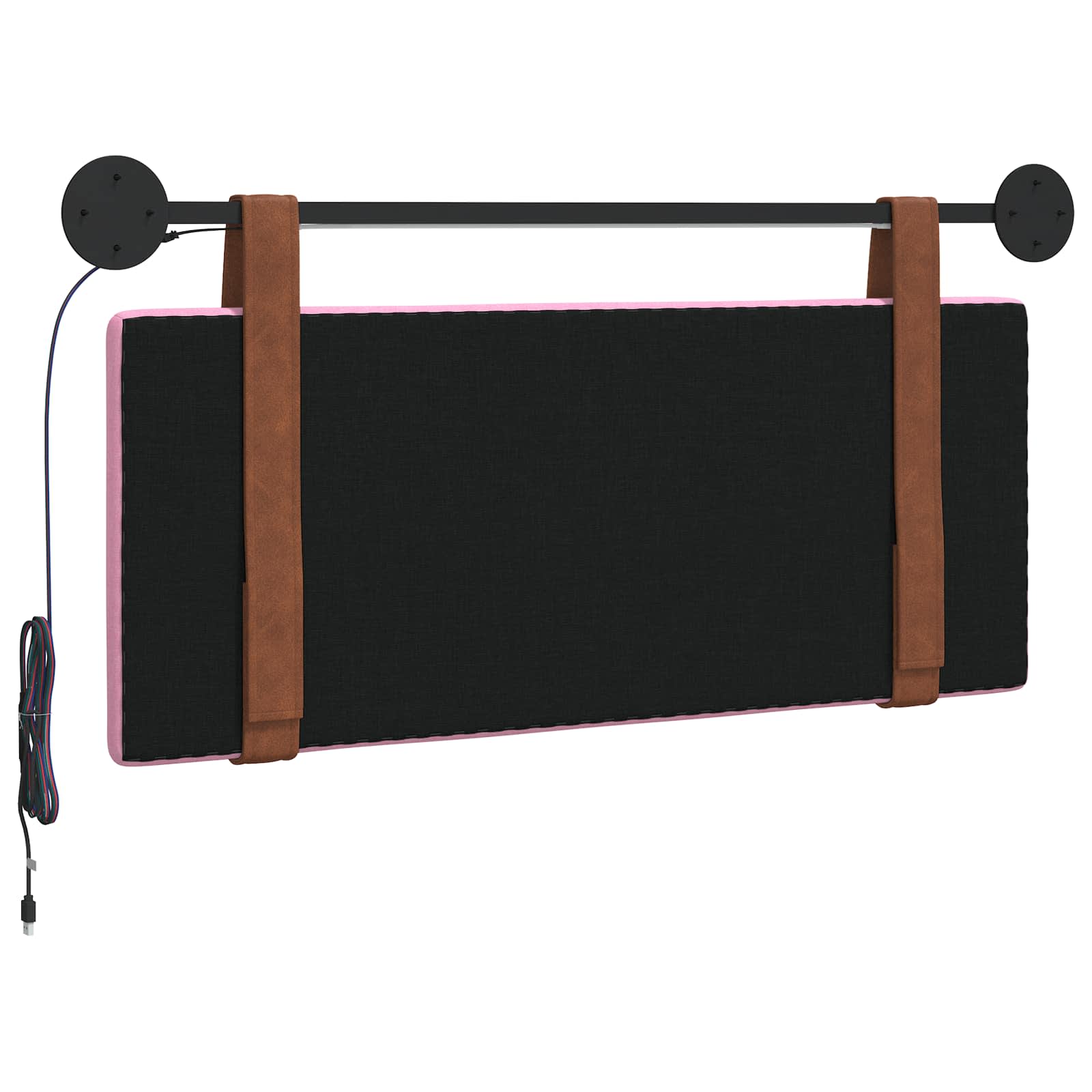 Tête de lit suspendue Avec lumière LED Rose PU antique - XIOS
